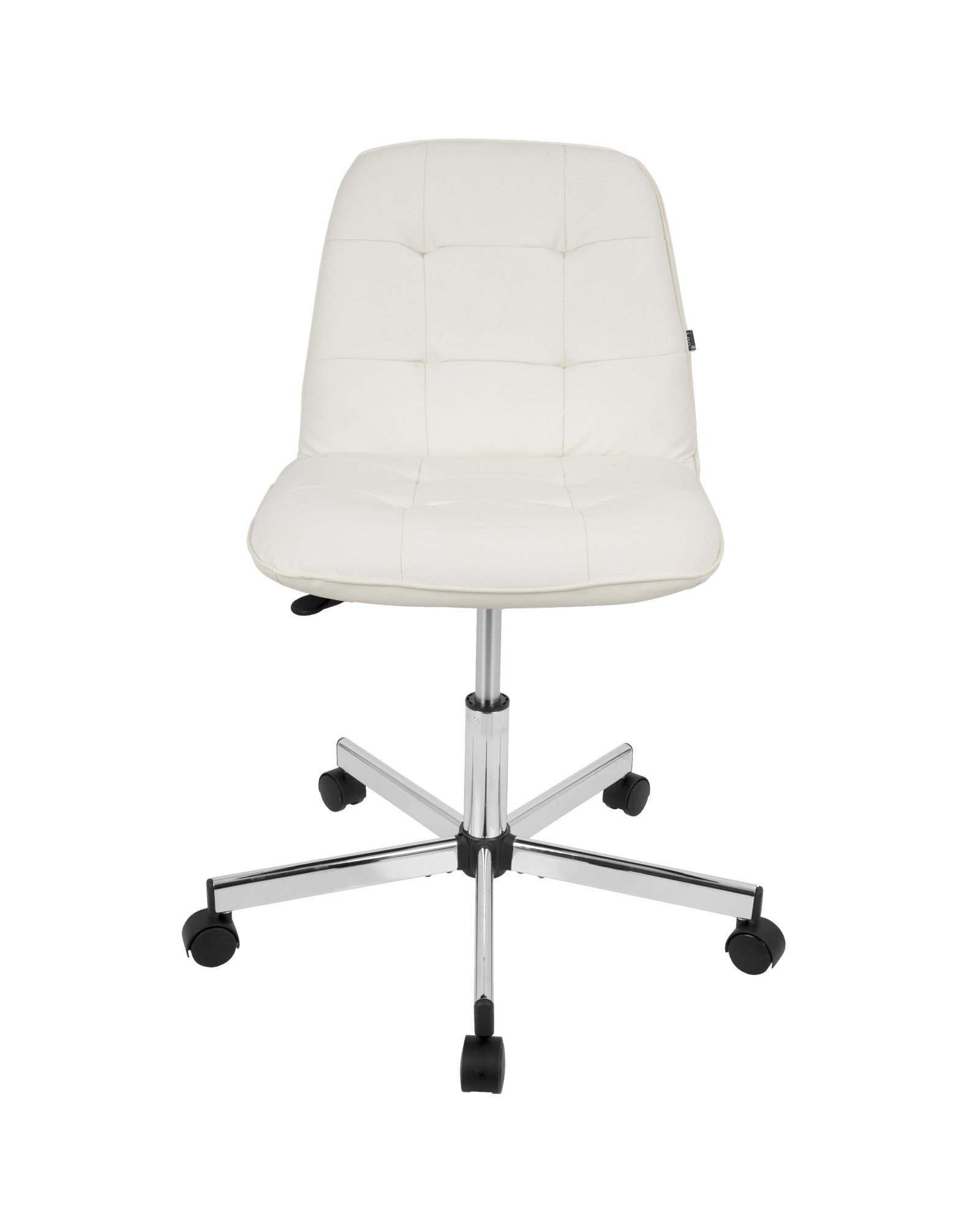 Cora Contemporary Task Chair in White Faux Leather