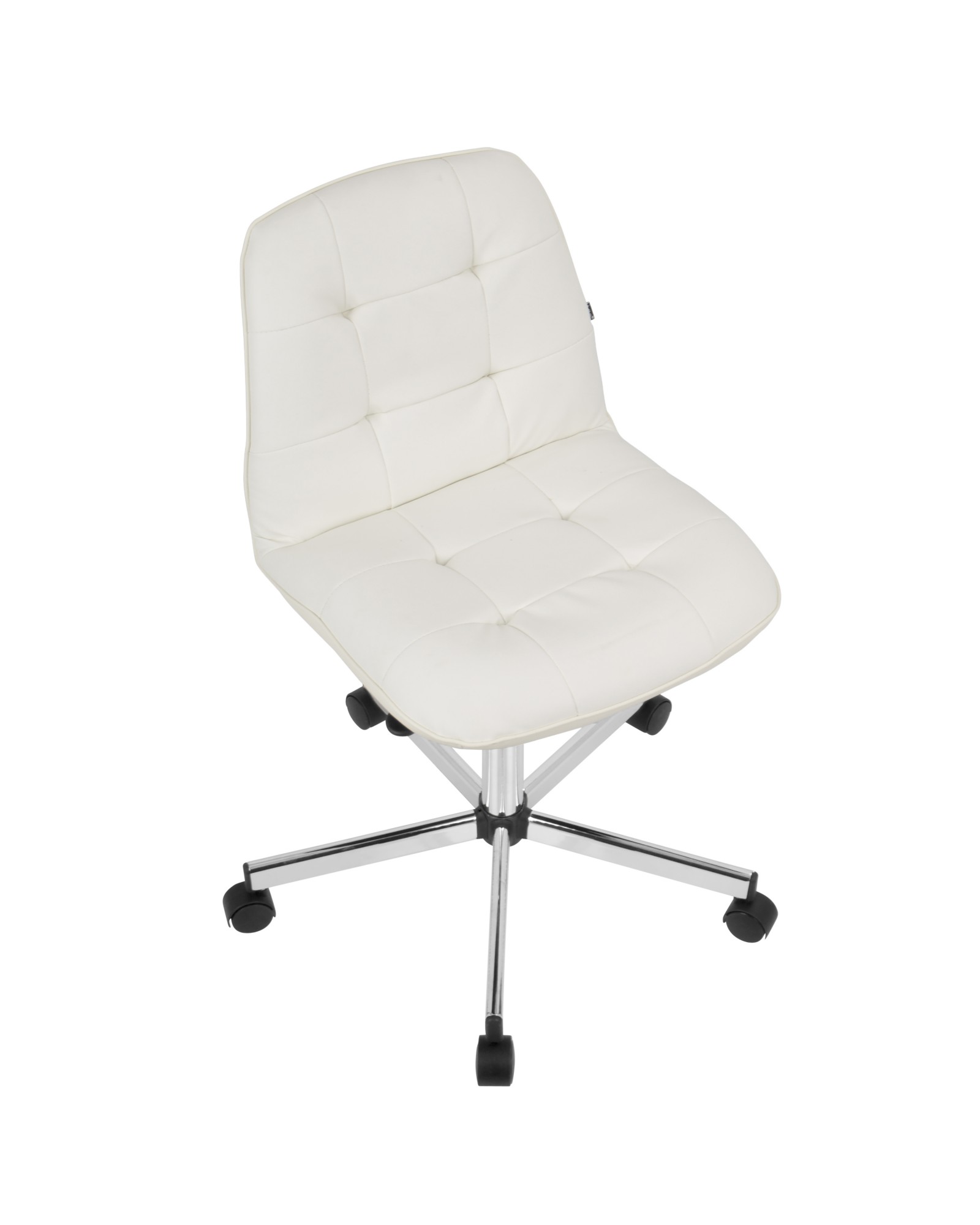 Cora Contemporary Task Chair in White Faux Leather