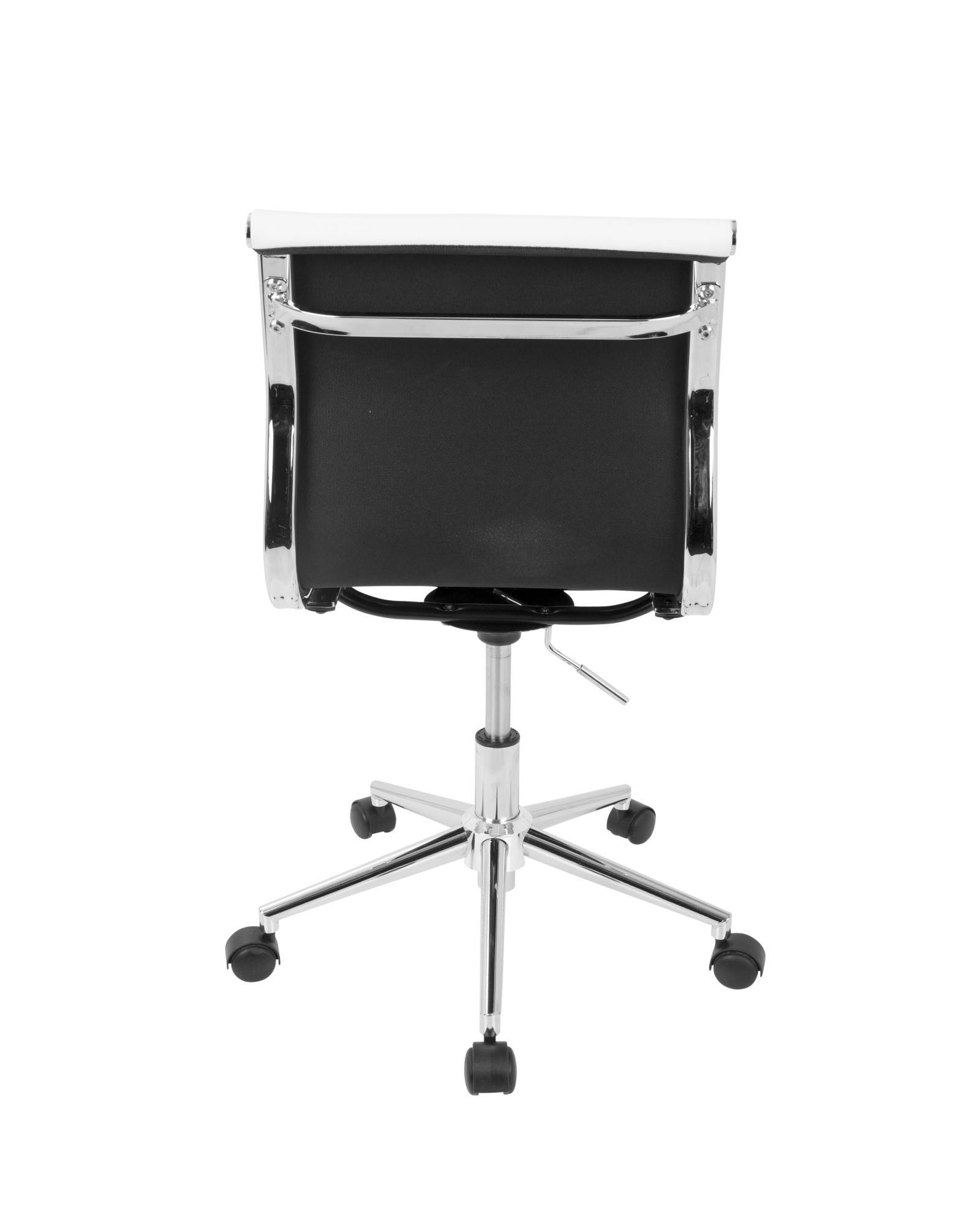 Master Contemporary Armless Adjustable Task Chair in White Faux Leather