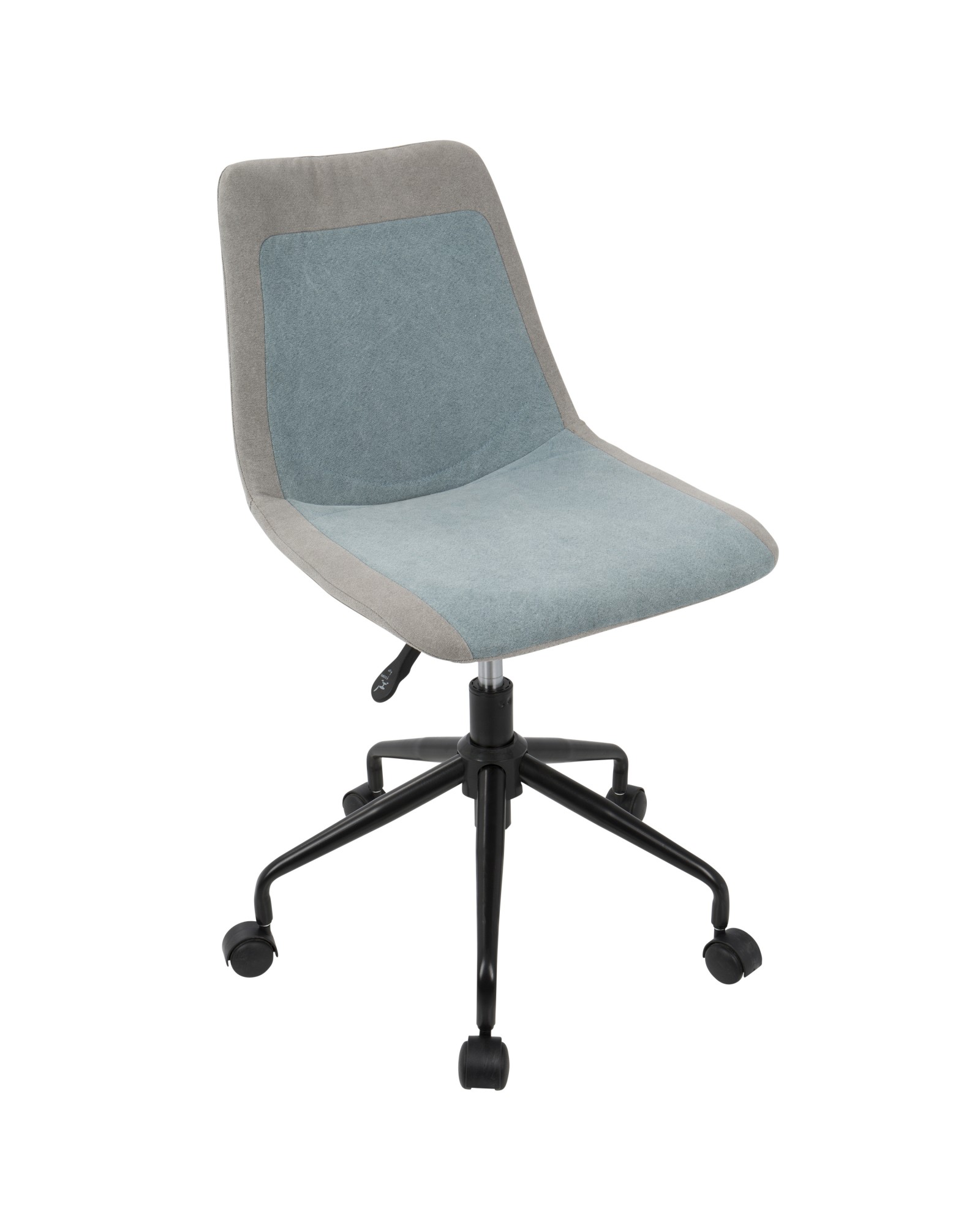 Orzo Height Adjustable Task Chair in Black with Blue Denim Fabric