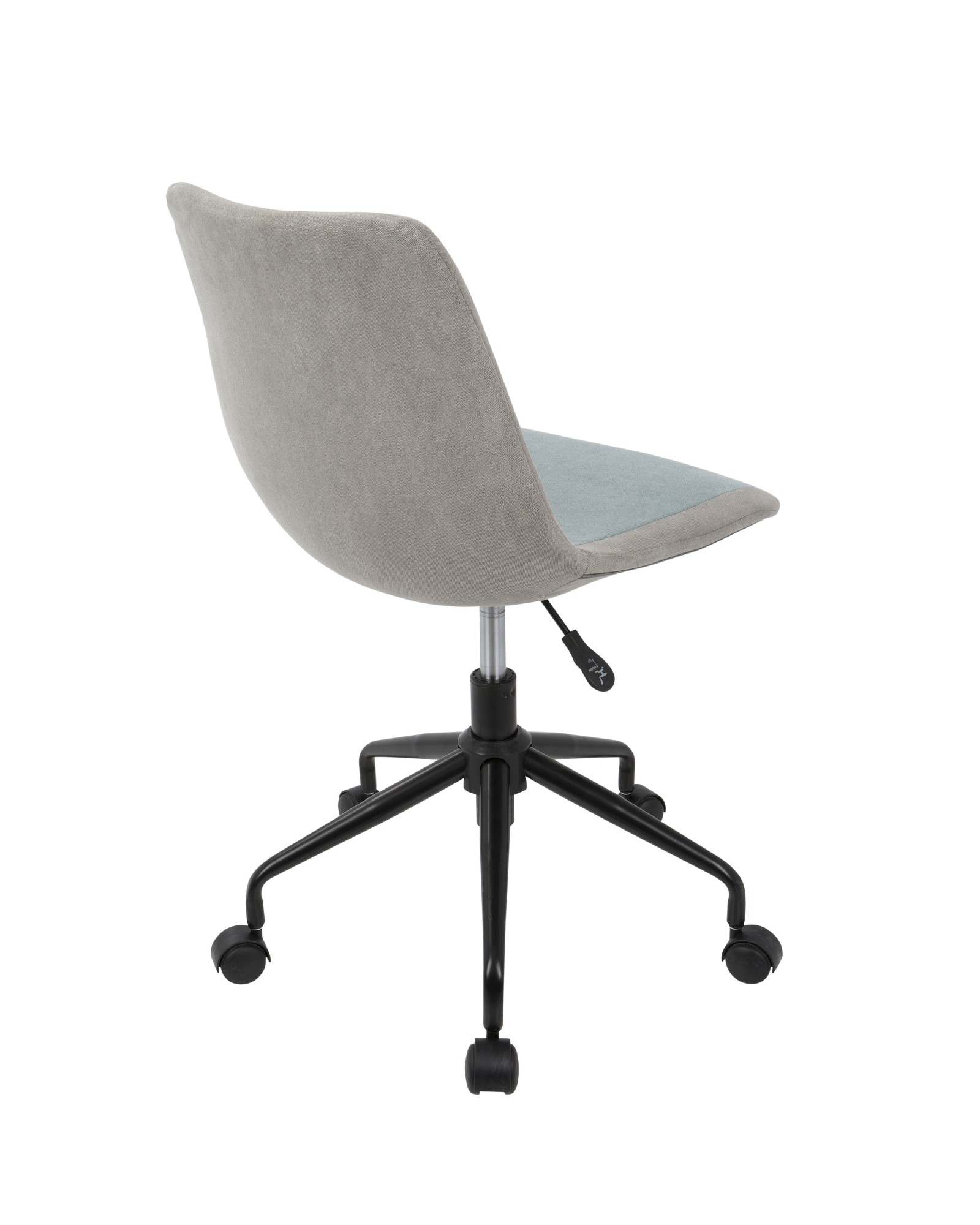 Orzo Height Adjustable Task Chair in Black with Blue Denim Fabric