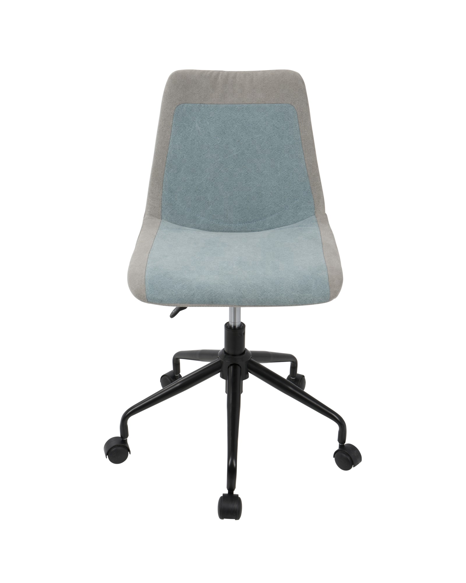 Orzo Height Adjustable Task Chair in Black with Blue Denim Fabric