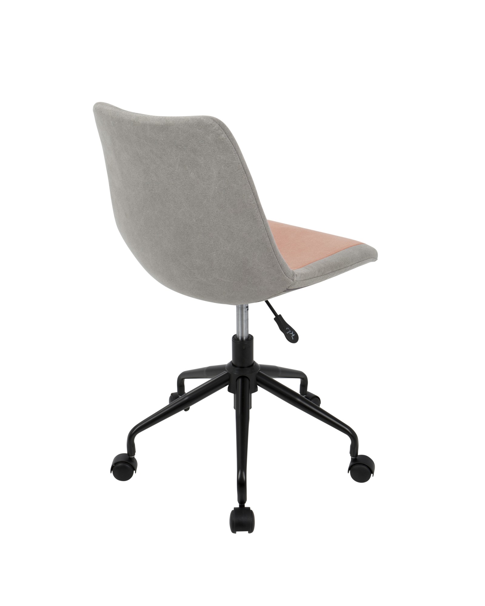 Orzo Height Adjustable Task Chair in Black with Orange Denim Fabric