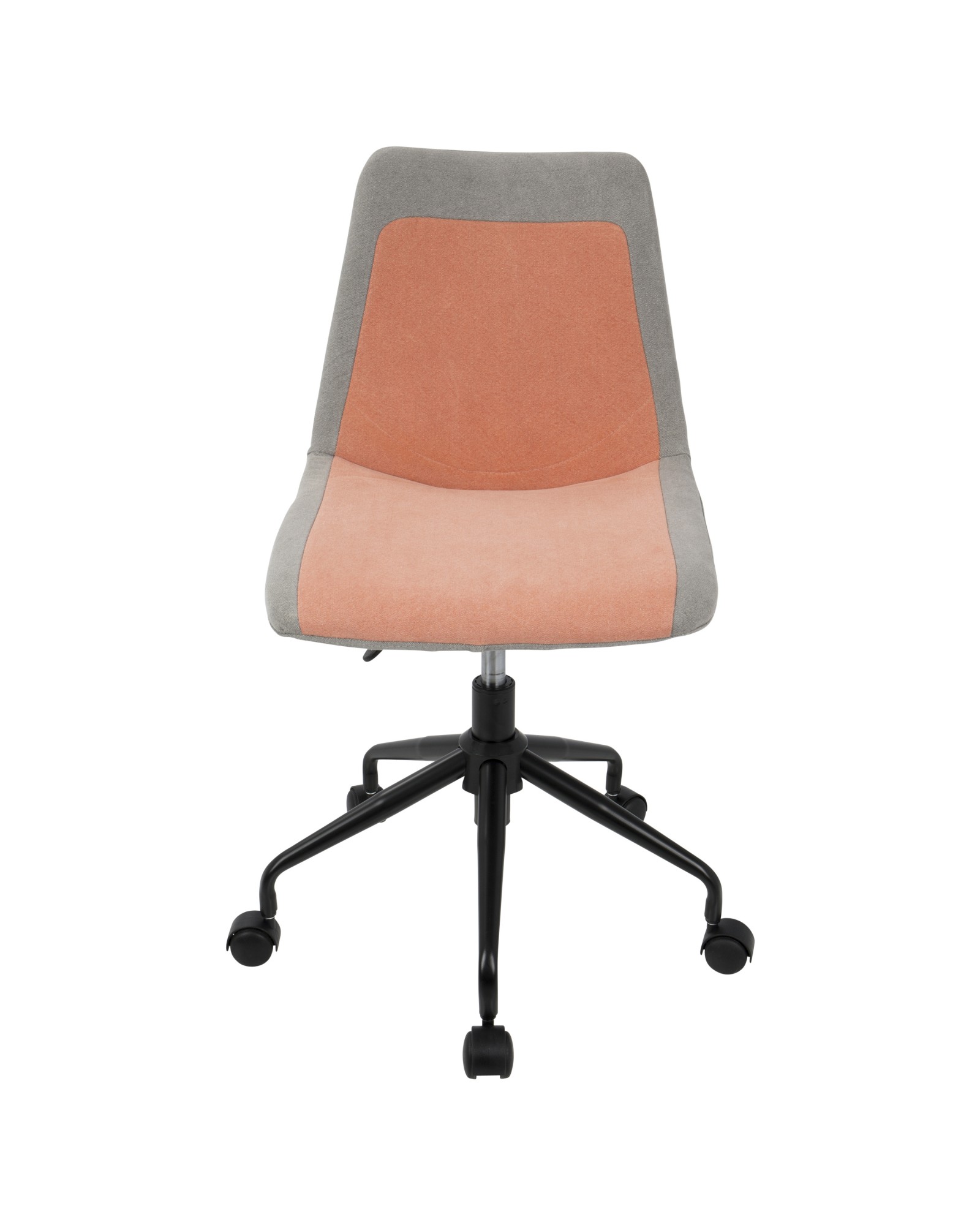 Orzo Height Adjustable Task Chair in Black with Orange Denim Fabric