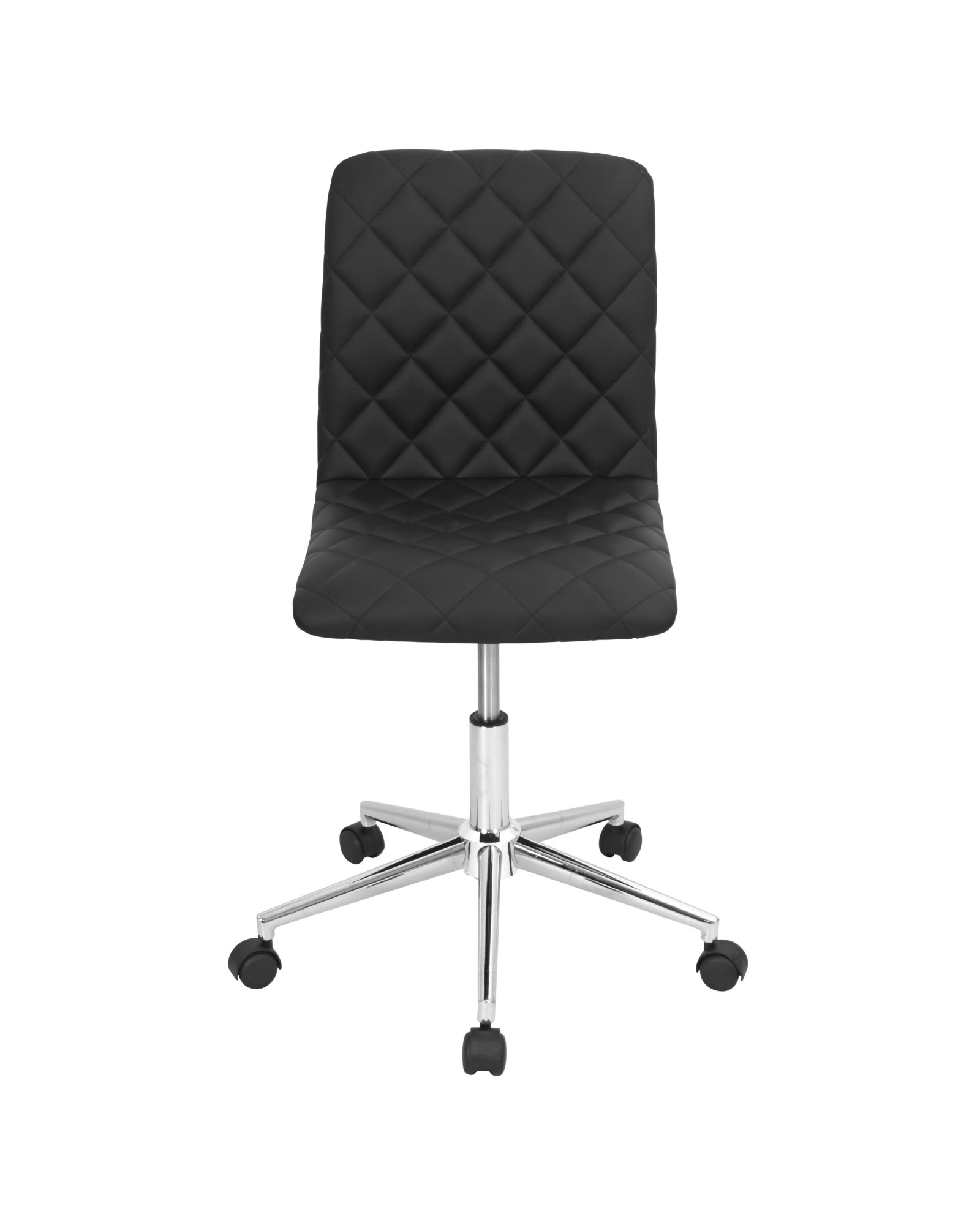 Caviar Contemporary Adjustable Office Chair in Black Faux Leather