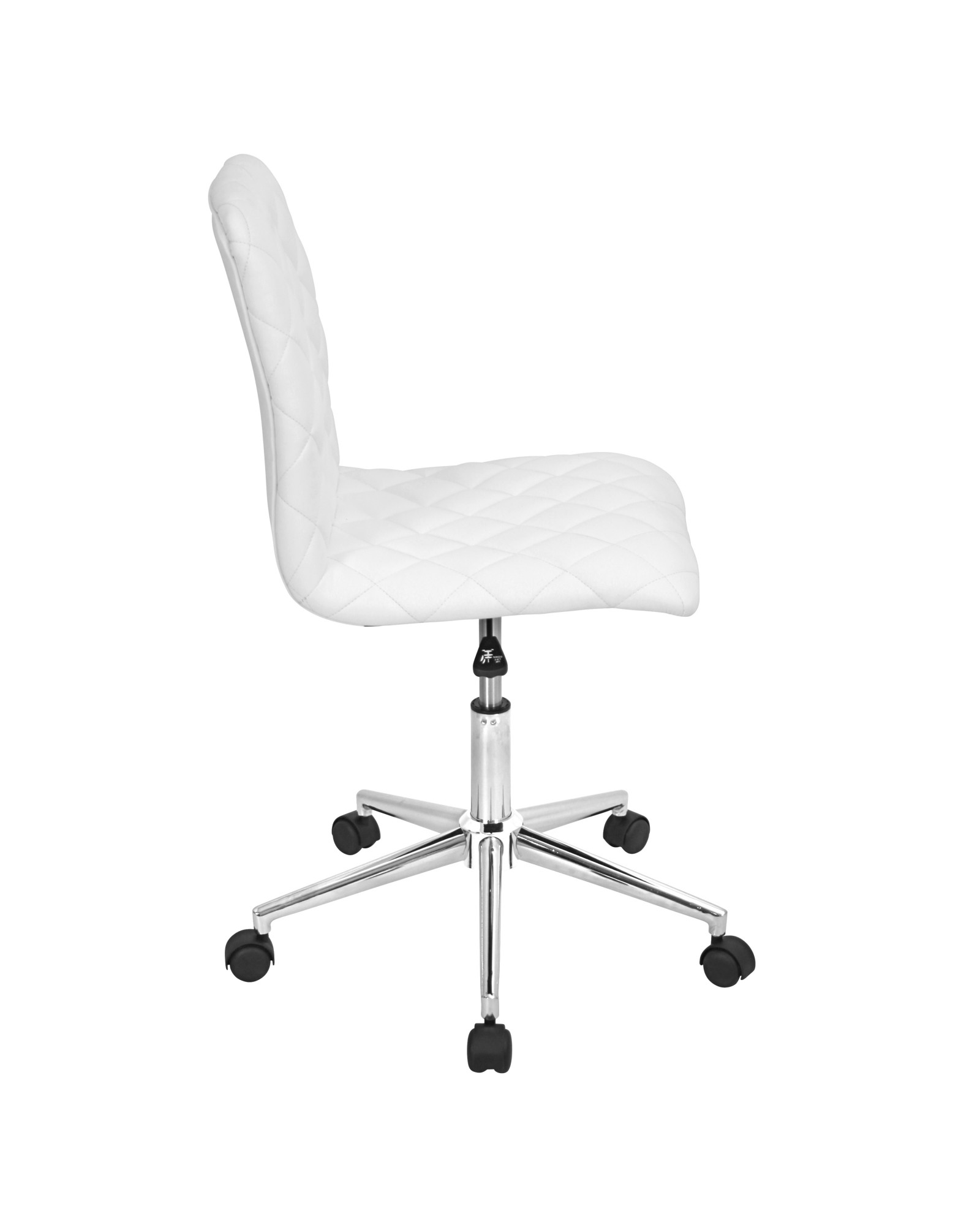 Caviar Contemporary Adjustable Office Chair in White Faux Leather