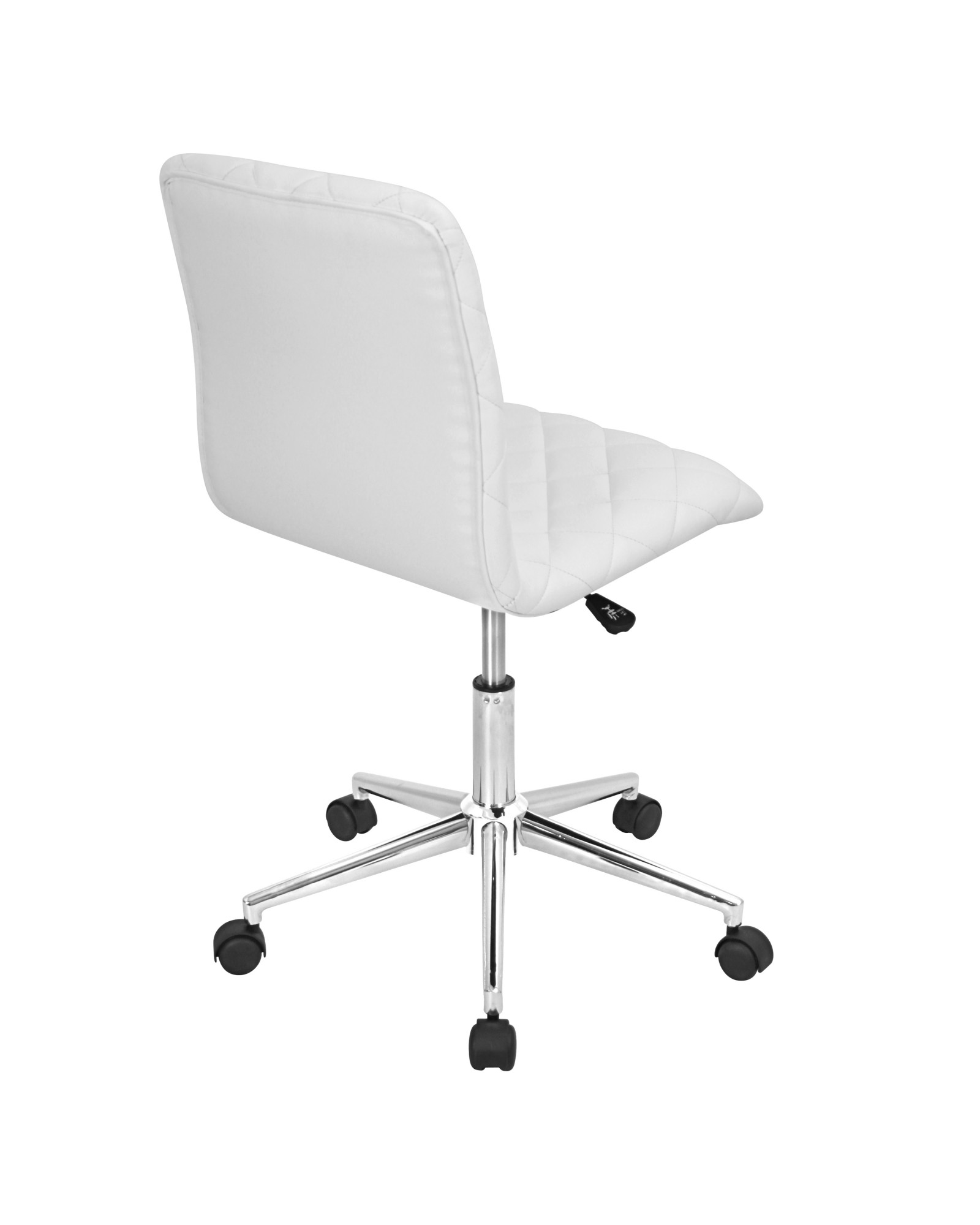 Caviar Contemporary Adjustable Office Chair in White Faux Leather