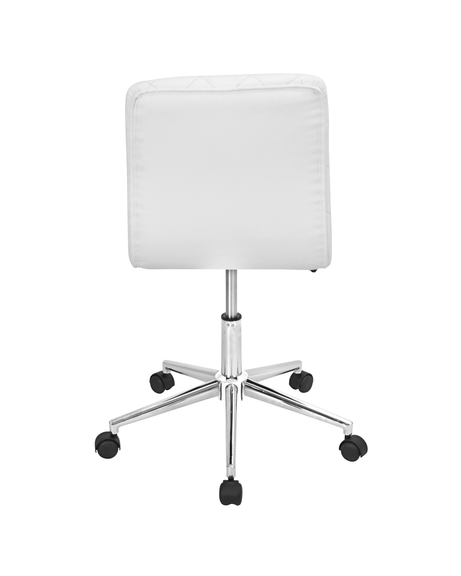 Caviar Contemporary Adjustable Office Chair in White Faux Leather