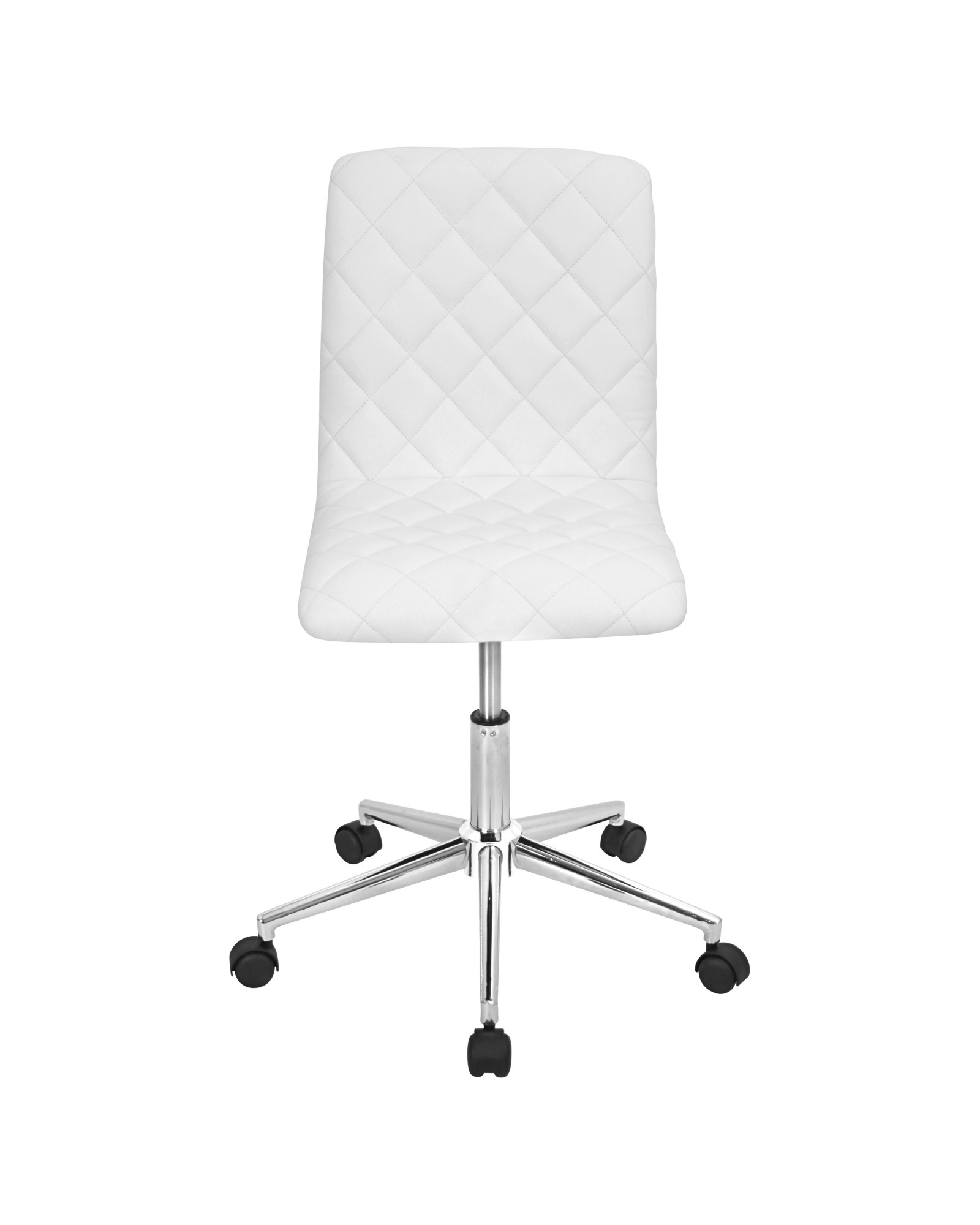 Caviar Contemporary Adjustable Office Chair in White Faux Leather