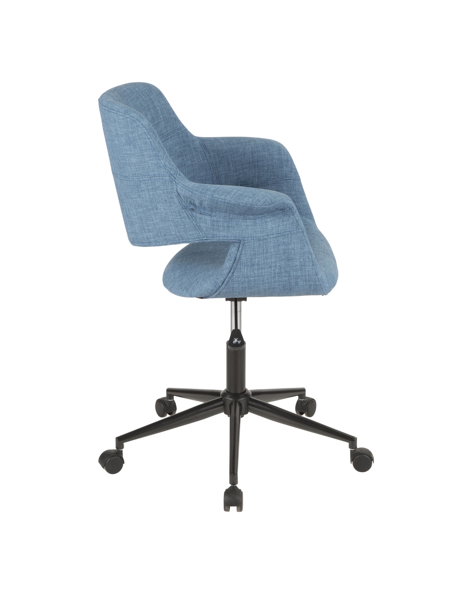 Vintage Flair Mid-Century Modern Office Chair in Blue with Black Metal Base