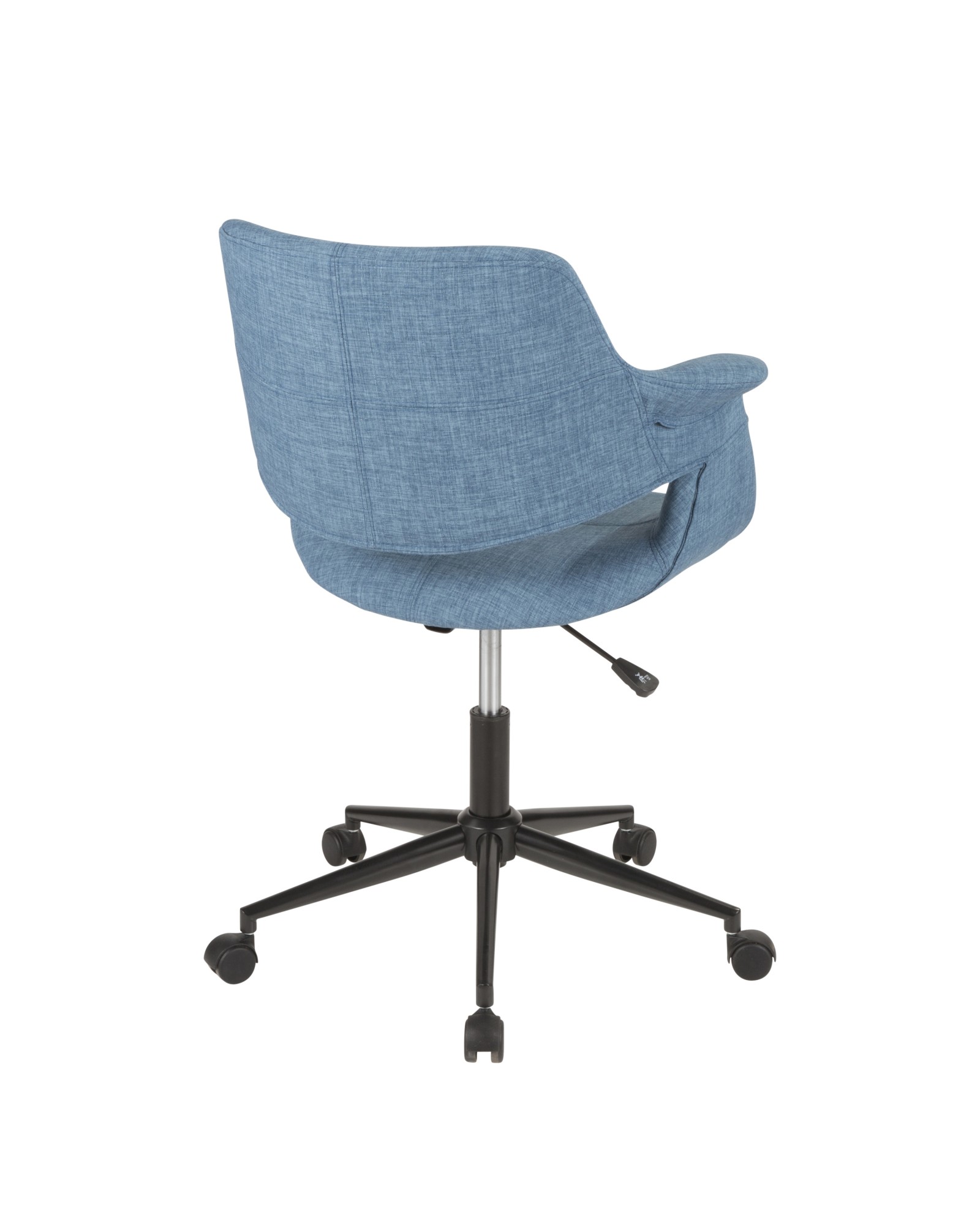 Vintage Flair Mid-Century Modern Office Chair in Blue with Black Metal Base