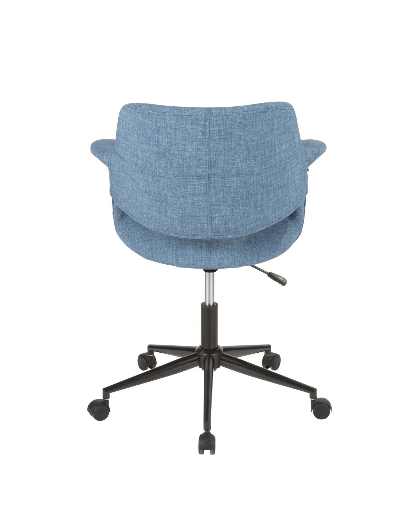 Vintage Flair Mid-Century Modern Office Chair in Blue with Black Metal Base