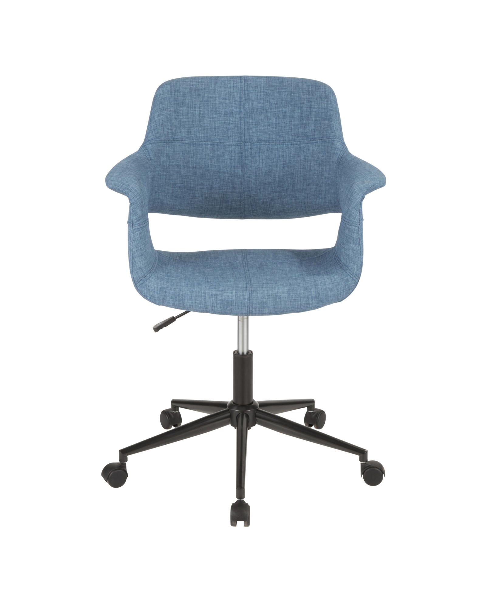 Vintage Flair Mid-Century Modern Office Chair in Blue with Black Metal Base