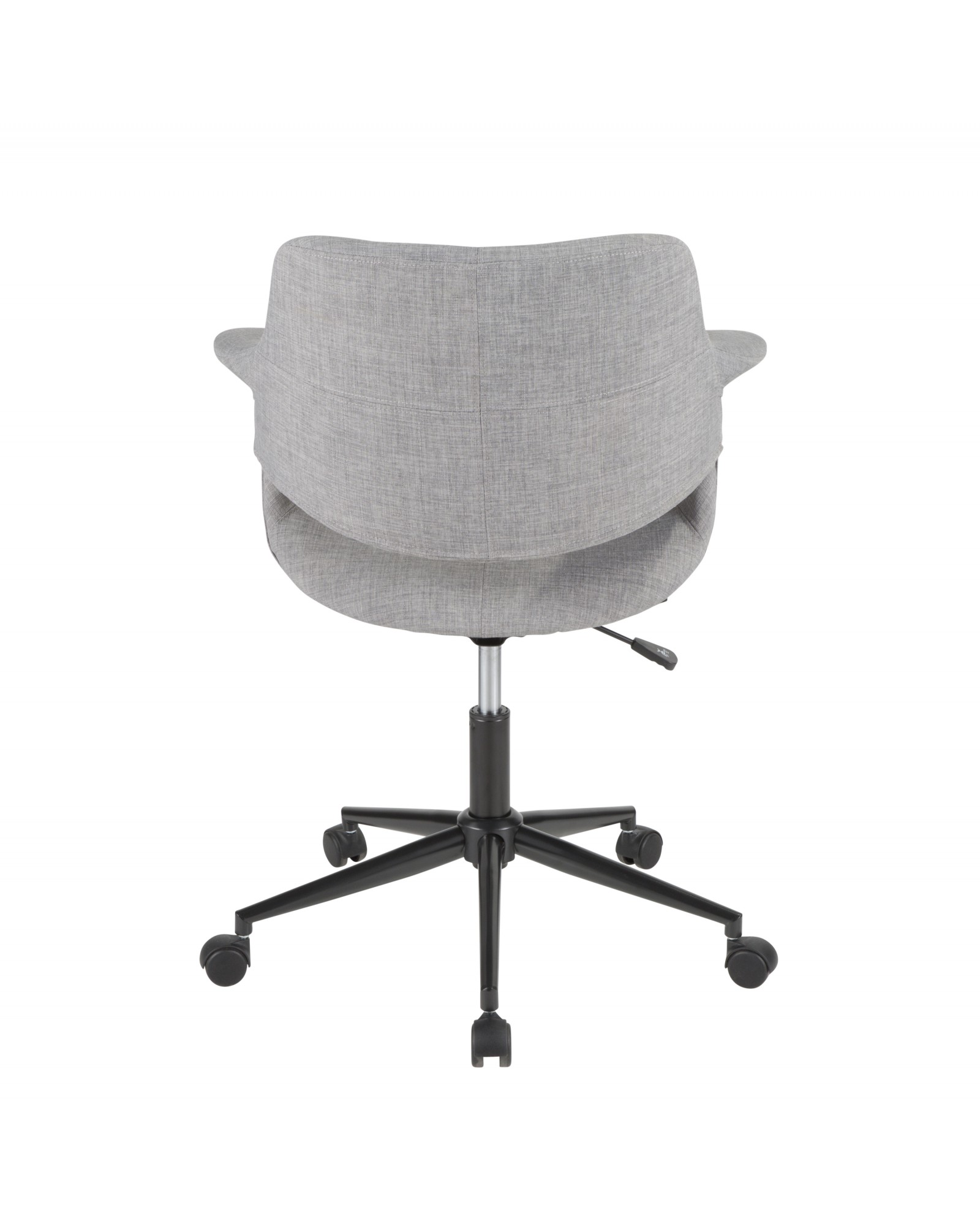 Vintage Flair Mid-Century Modern Office Chair in Grey with Black Metal Base