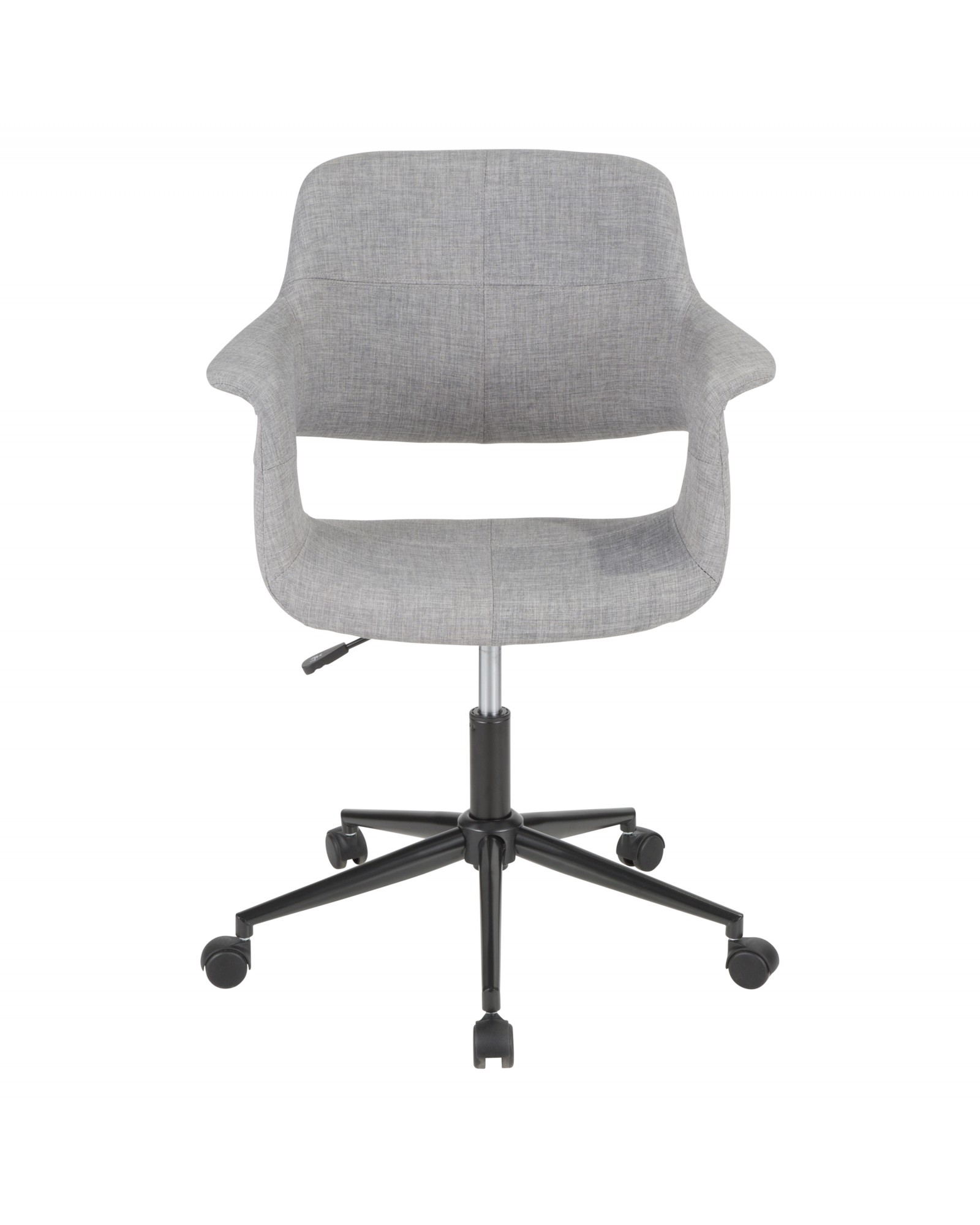 Vintage Flair Mid-Century Modern Office Chair in Grey with Black Metal Base