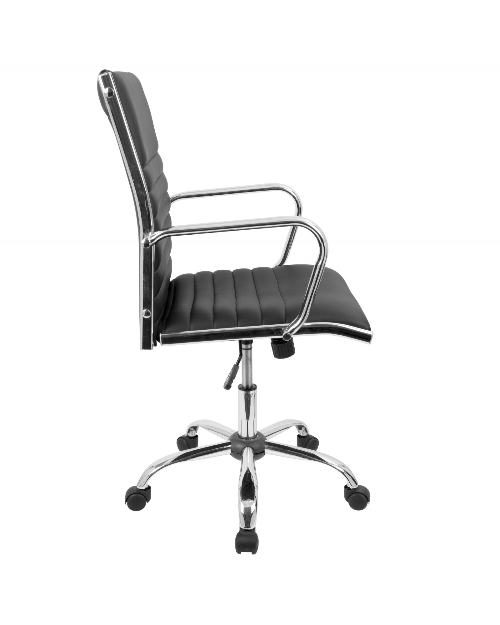 Master Contemporary Adjustable Office Chair with Swivel in Black Faux Leather