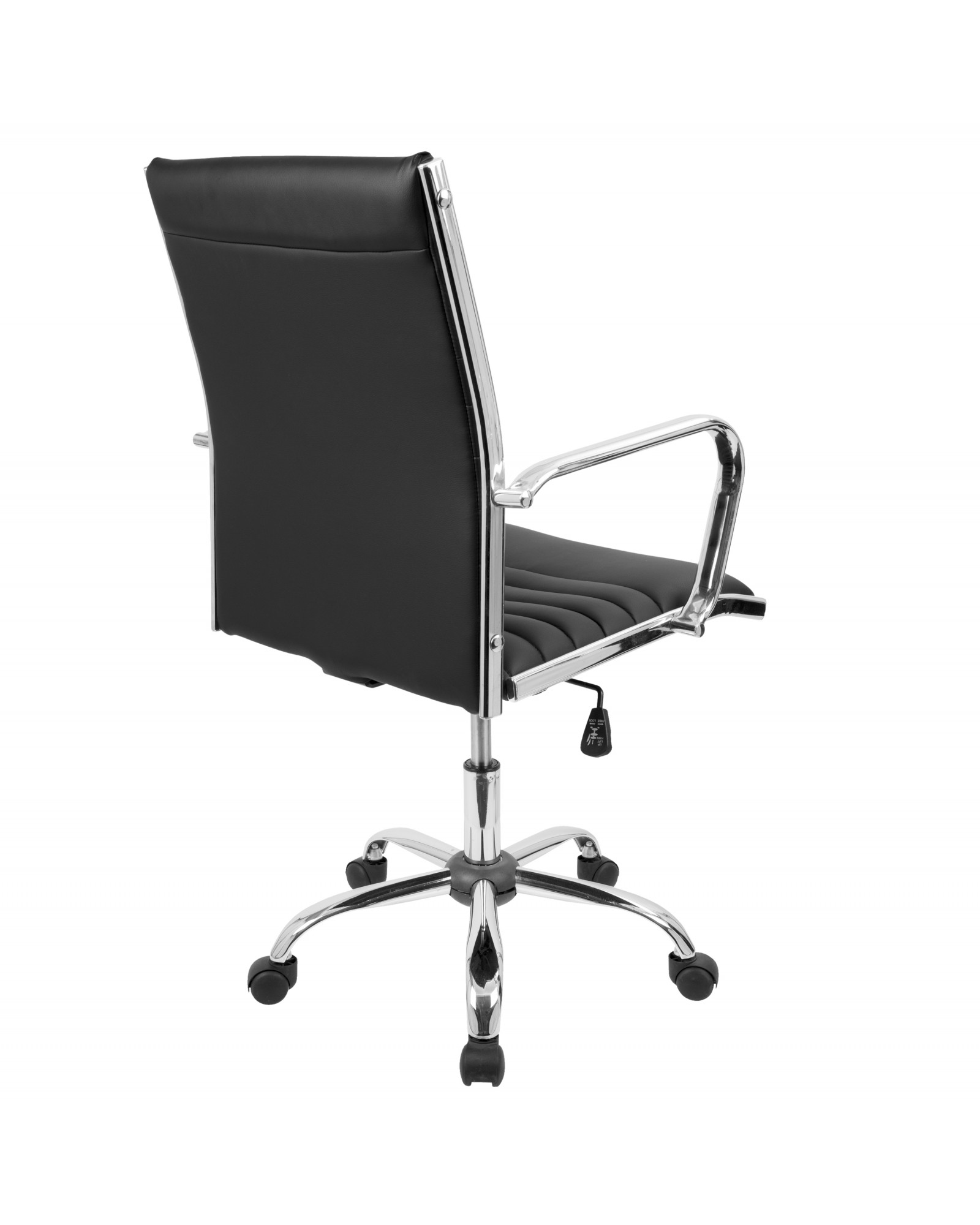 Master Contemporary Adjustable Office Chair with Swivel in Black Faux Leather