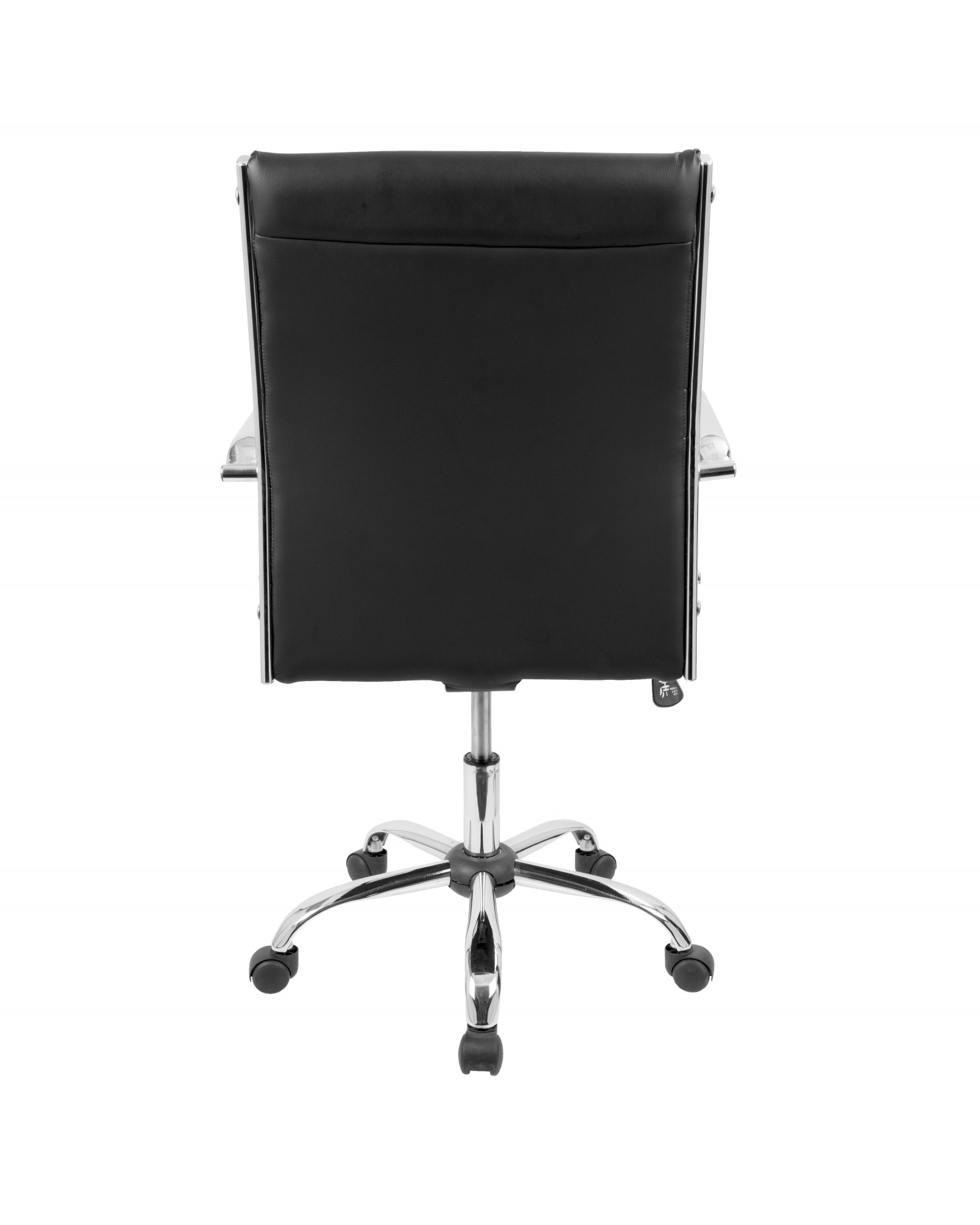 Master Contemporary Adjustable Office Chair with Swivel in Black Faux Leather