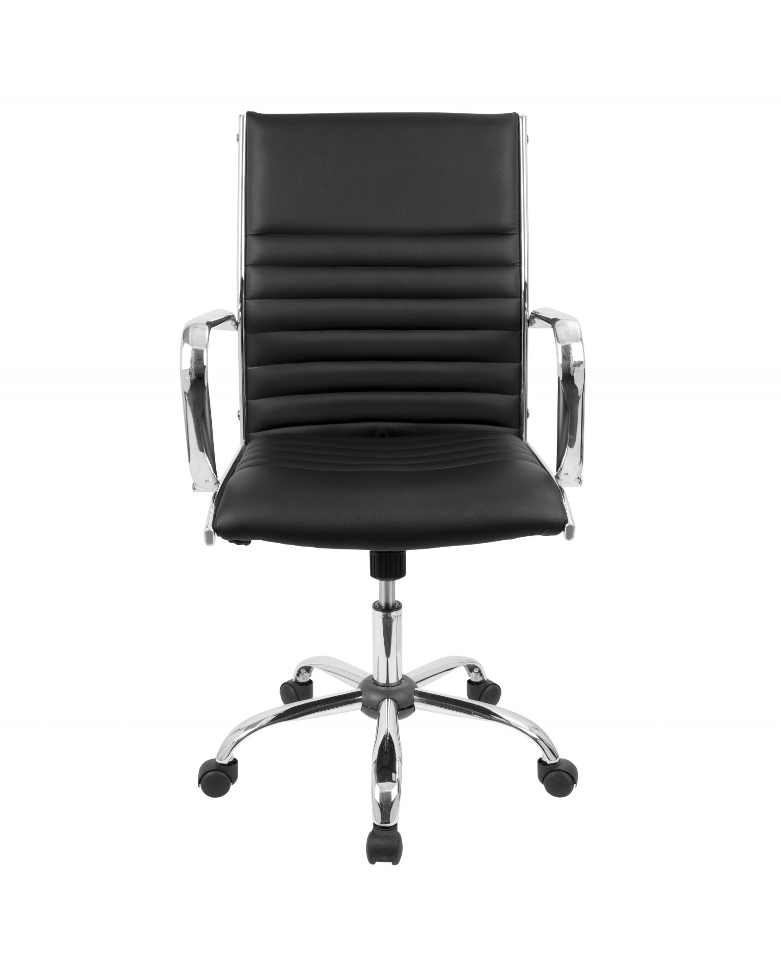 Master Contemporary Adjustable Office Chair with Swivel in Black Faux Leather