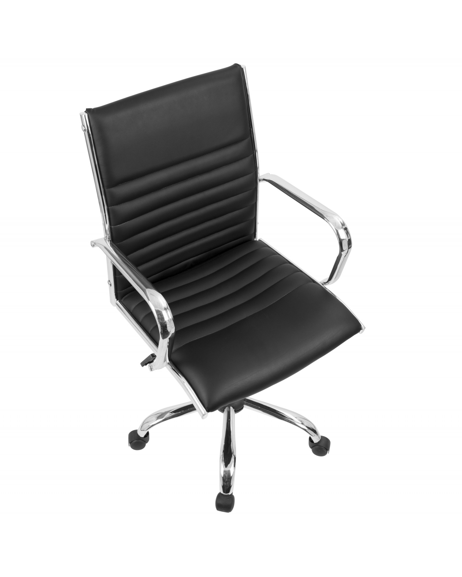 Master Contemporary Adjustable Office Chair with Swivel in Black Faux Leather