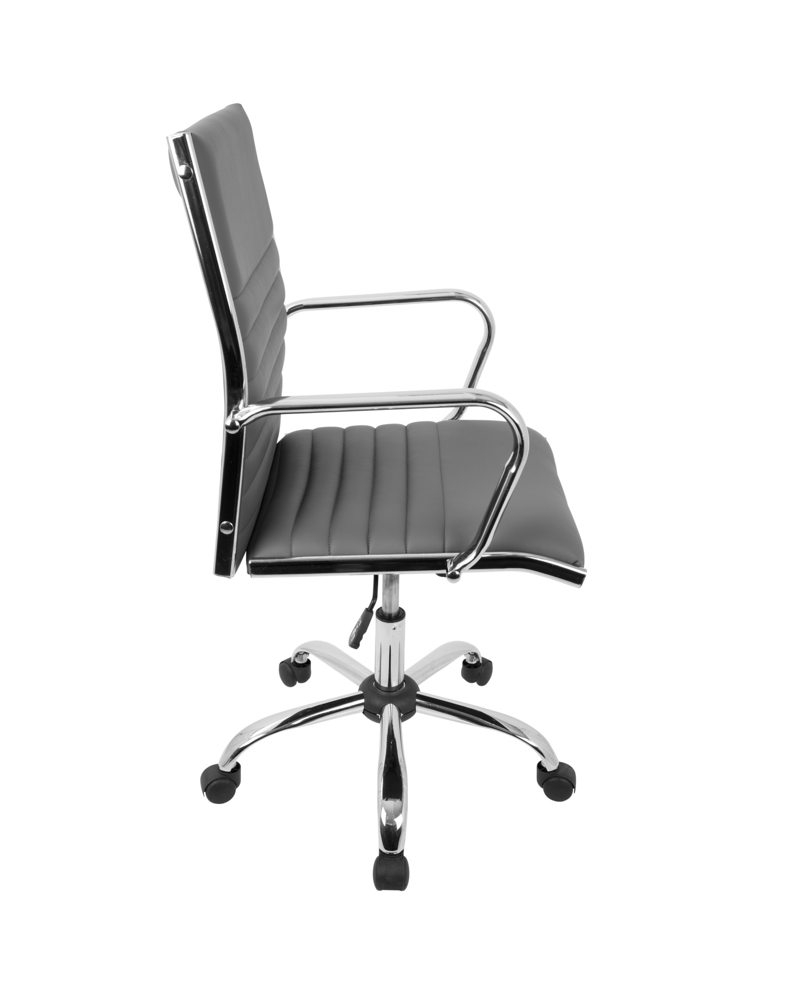 Master Contemporary Adjustable Office Chair with Swivel in Grey Faux Leather