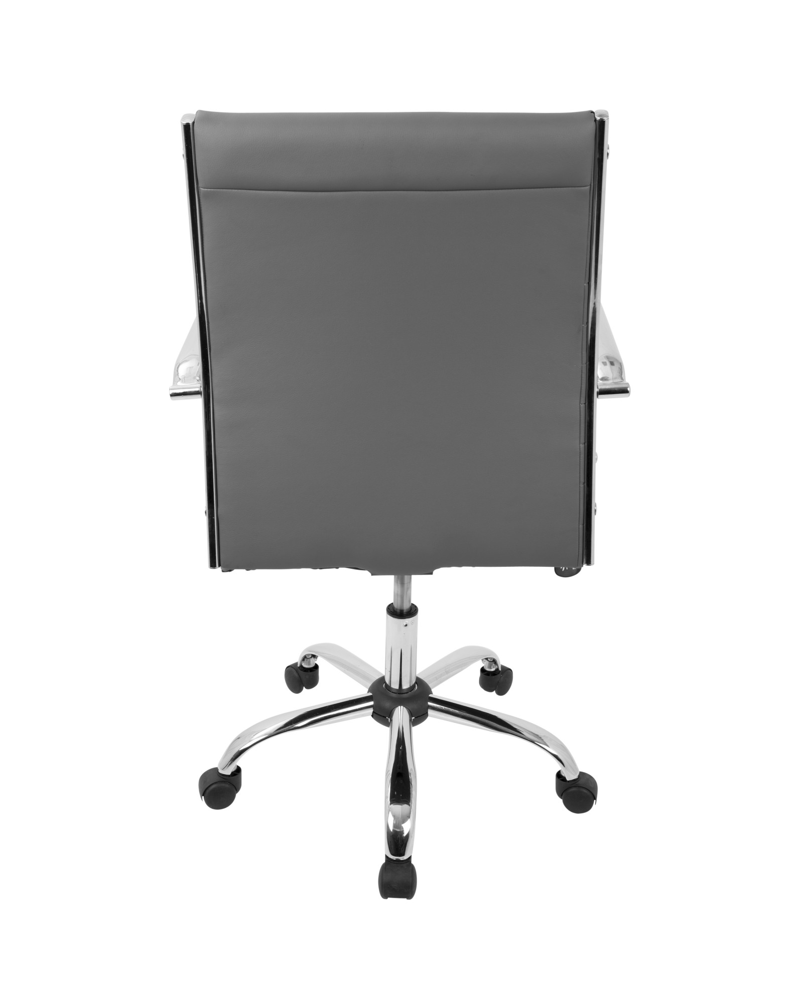 Master Contemporary Adjustable Office Chair with Swivel in Grey Faux Leather
