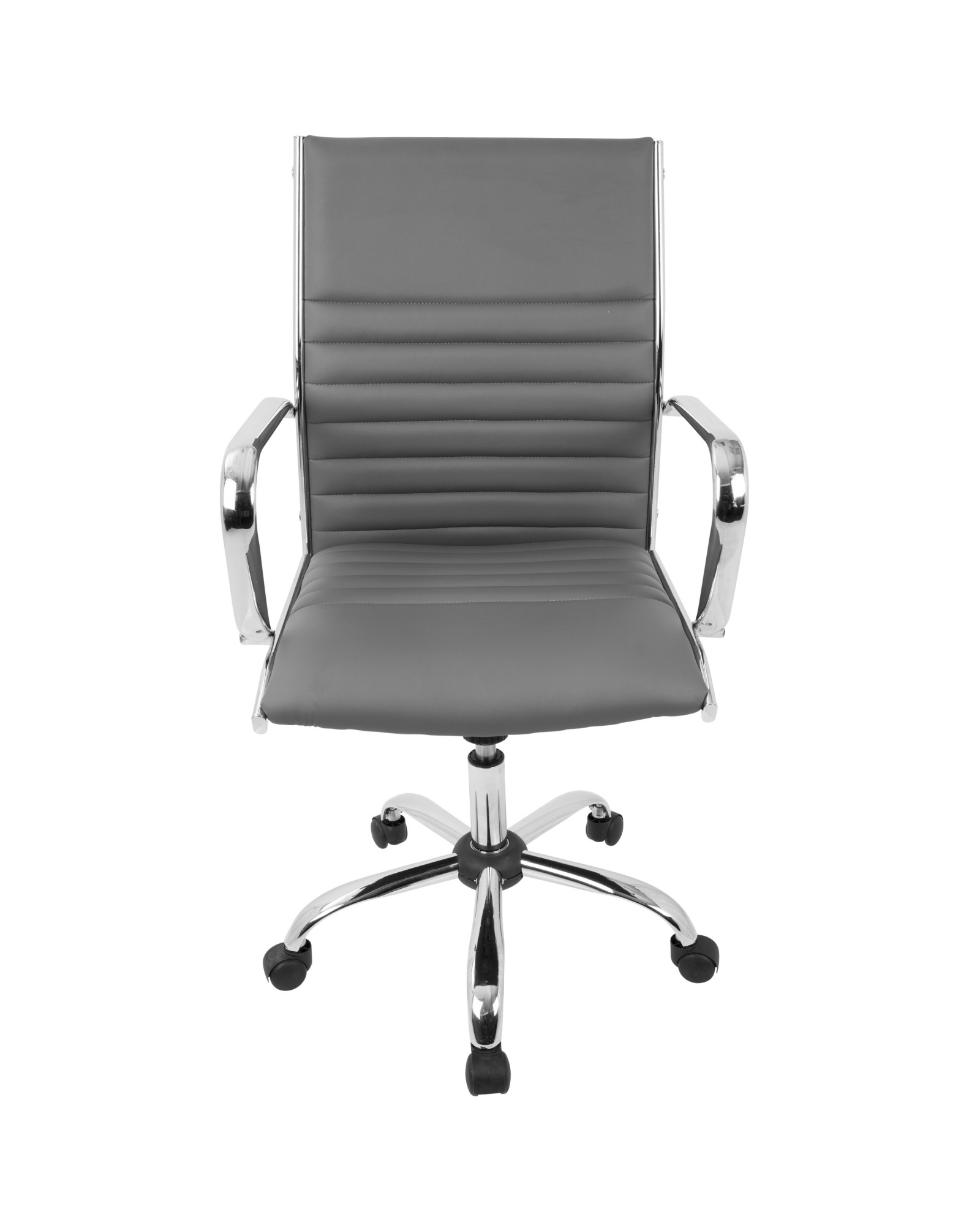 Master Contemporary Adjustable Office Chair with Swivel in Grey Faux Leather