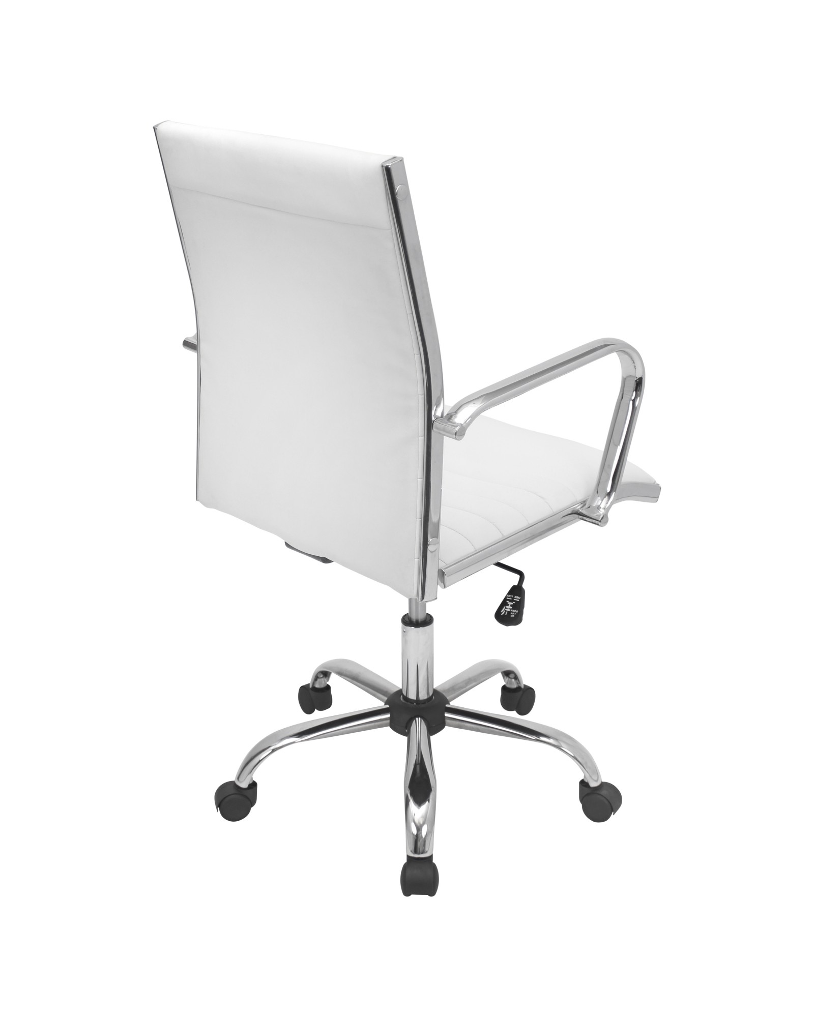 Master Contemporary Adjustable Office Chair with Swivel in White Faux Leather