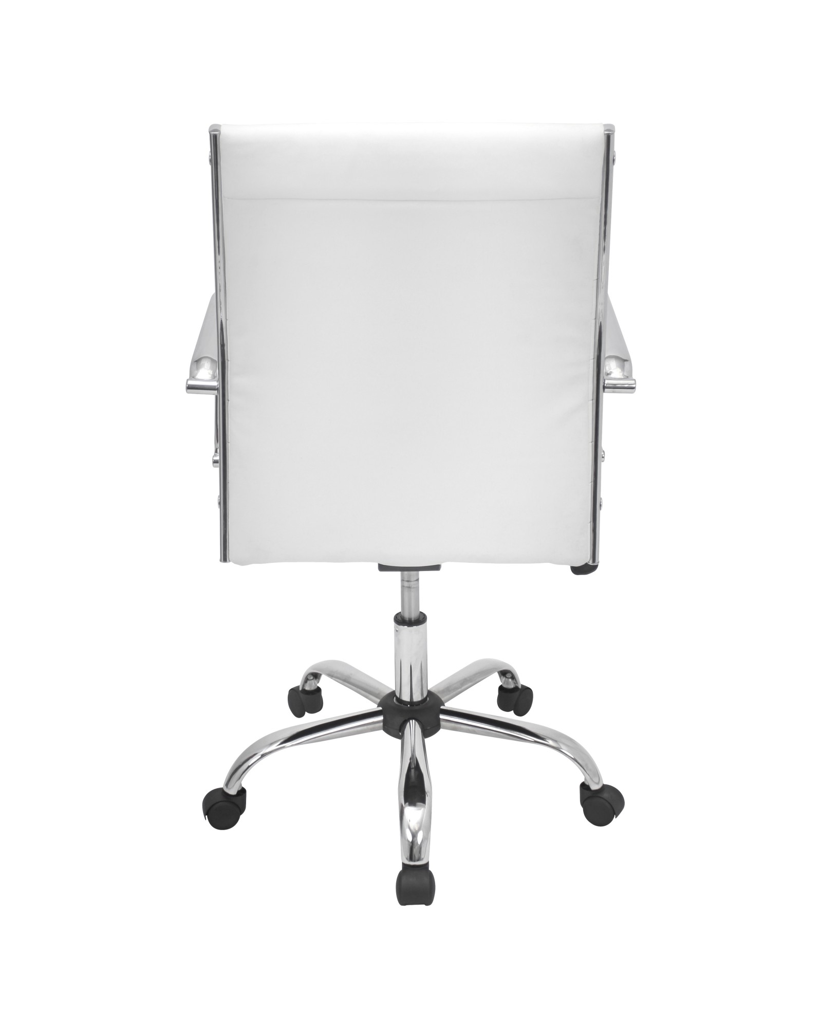 Master Contemporary Adjustable Office Chair with Swivel in White Faux Leather