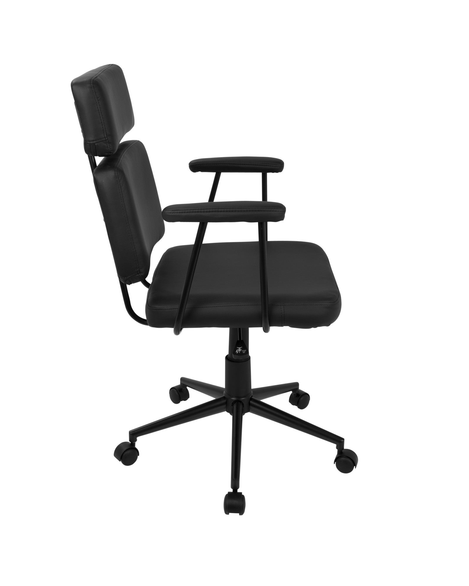 Sigmund Contemporary Adjustable Office Chair in Black Faux Leather