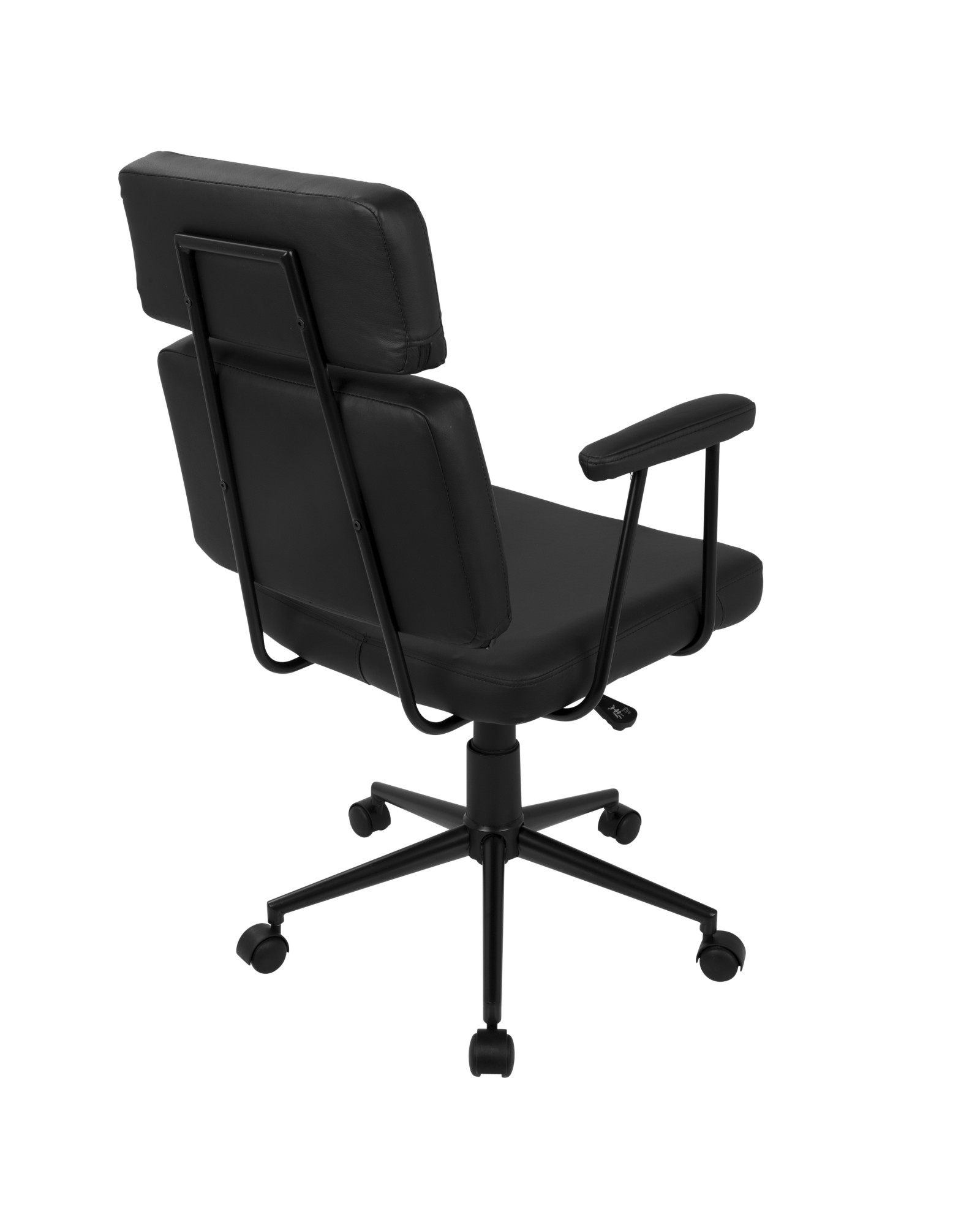 Sigmund Contemporary Adjustable Office Chair in Black Faux Leather