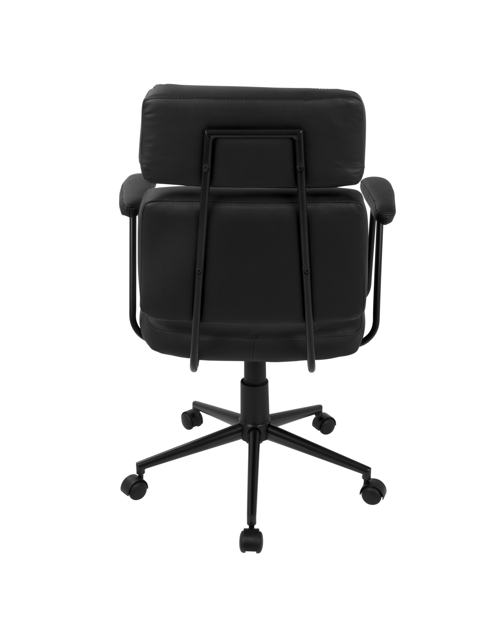 Sigmund Contemporary Adjustable Office Chair in Black Faux Leather