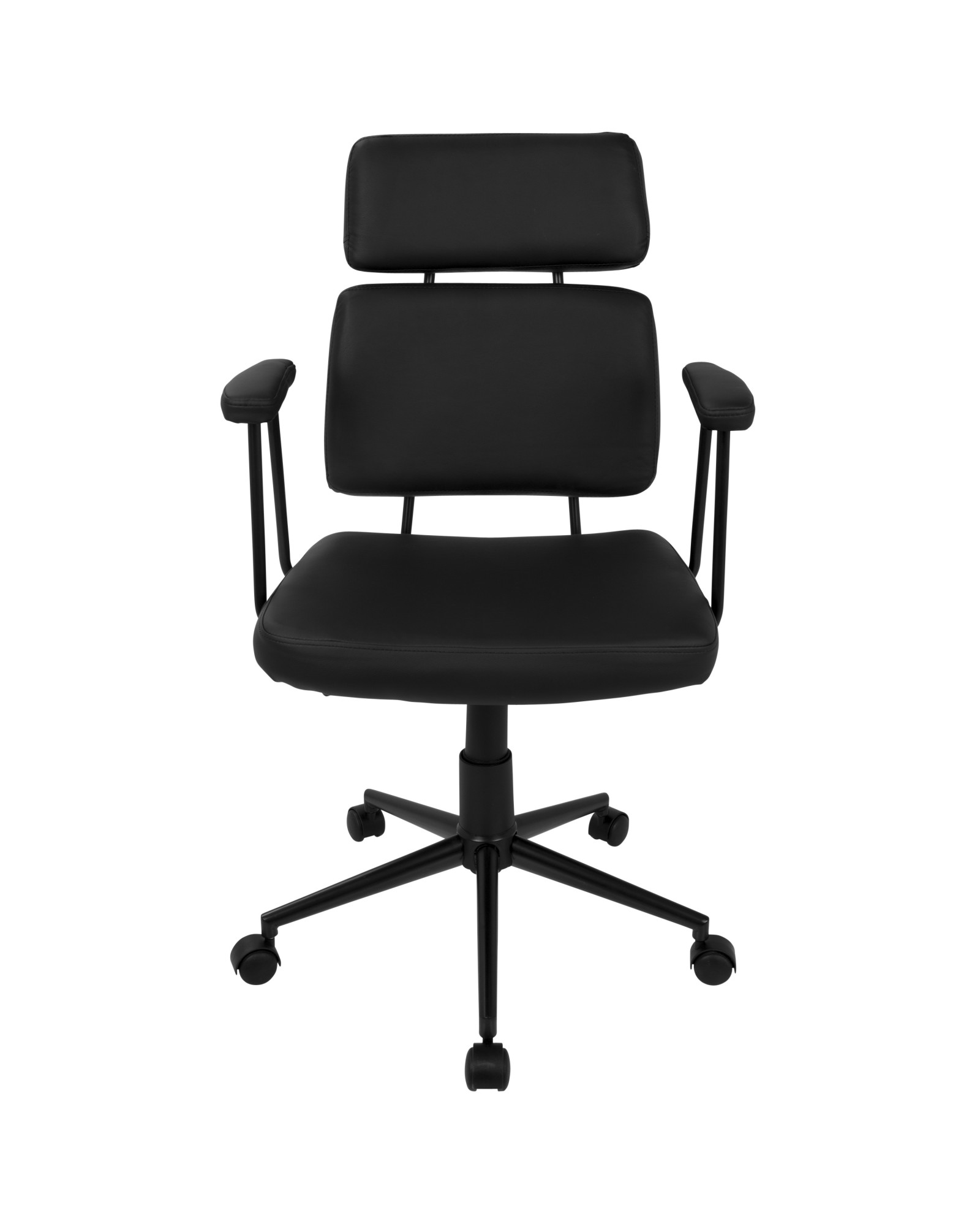 Sigmund Contemporary Adjustable Office Chair in Black Faux Leather