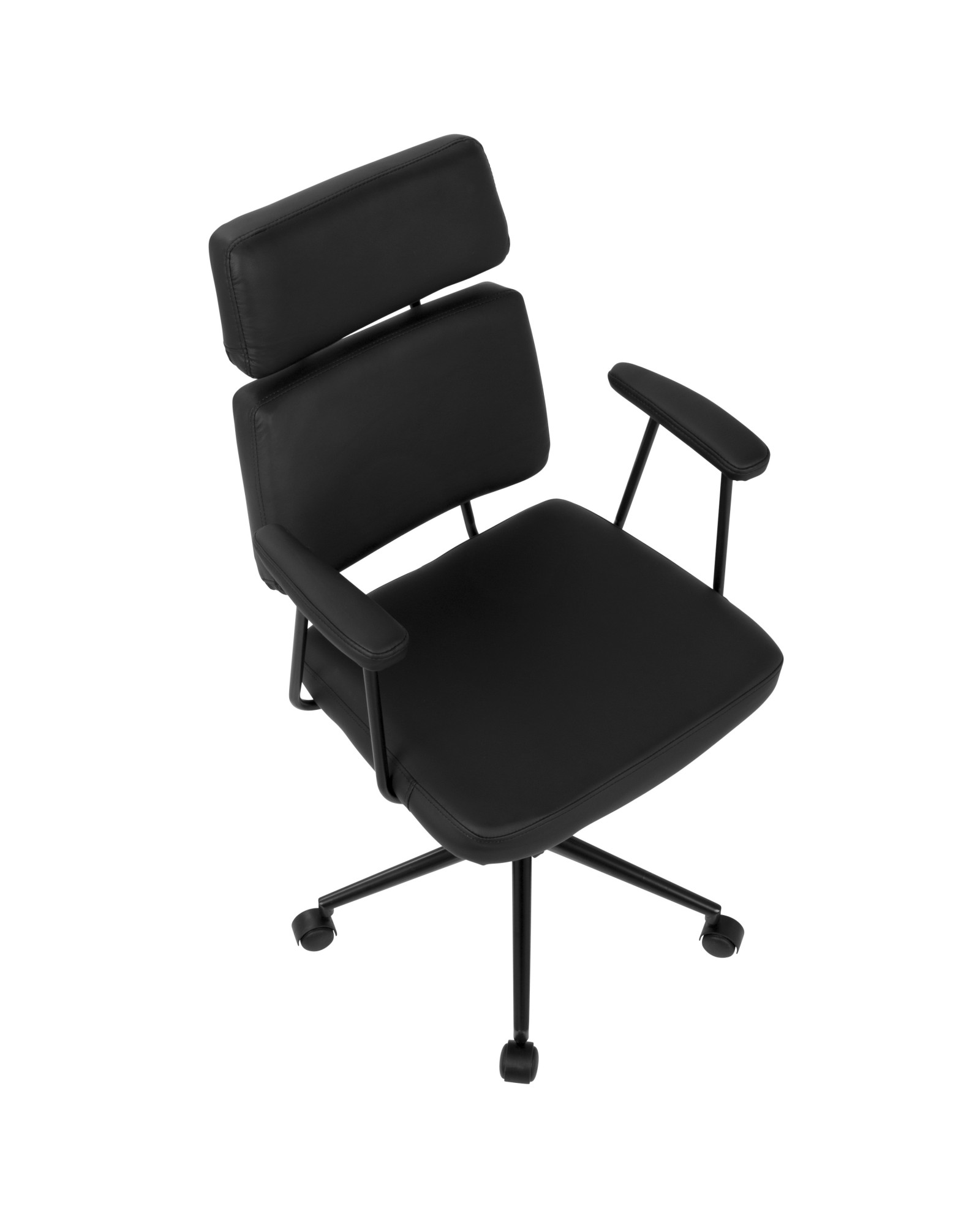 Sigmund Contemporary Adjustable Office Chair in Black Faux Leather