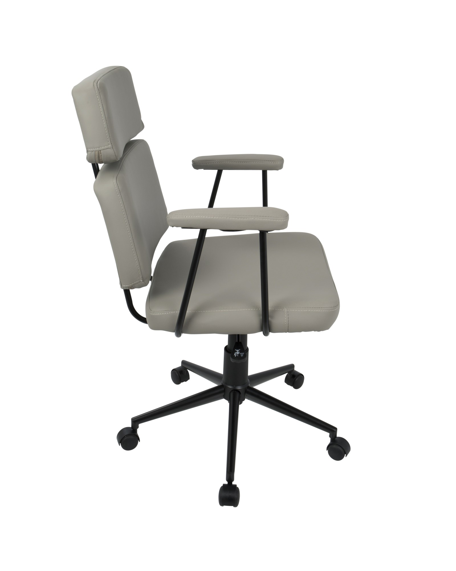 Sigmund Contemporary Adjustable Office Chair in Grey Faux Leather