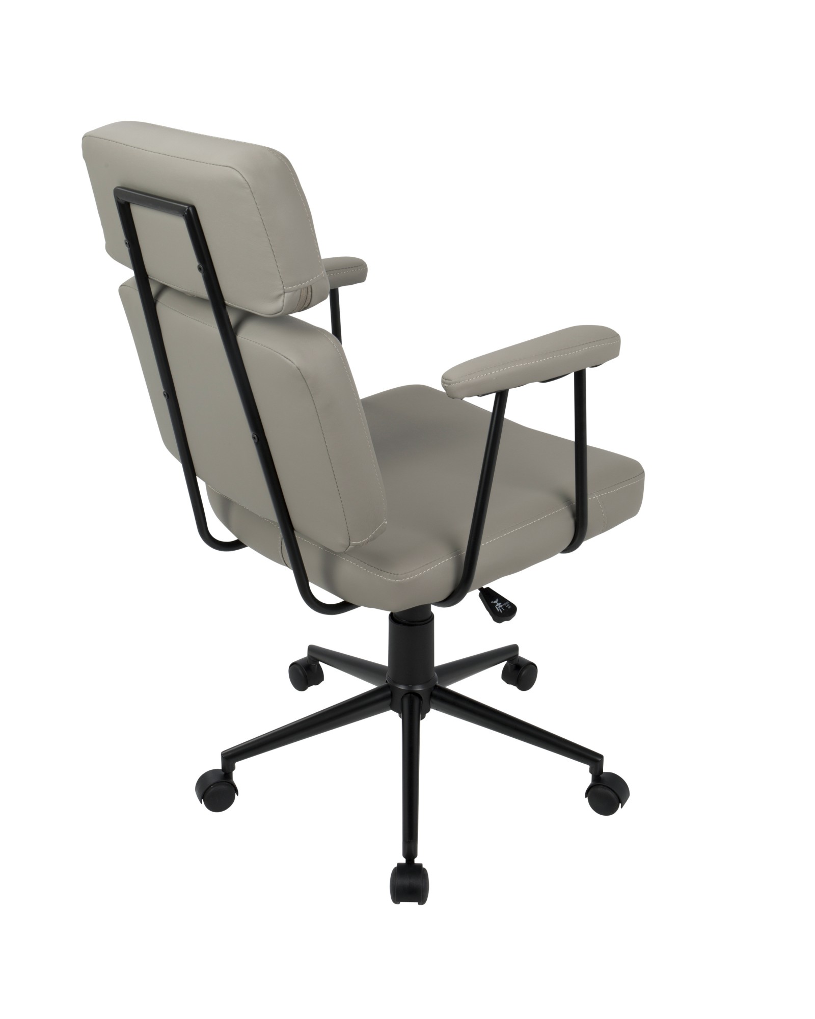 Sigmund Contemporary Adjustable Office Chair in Grey Faux Leather