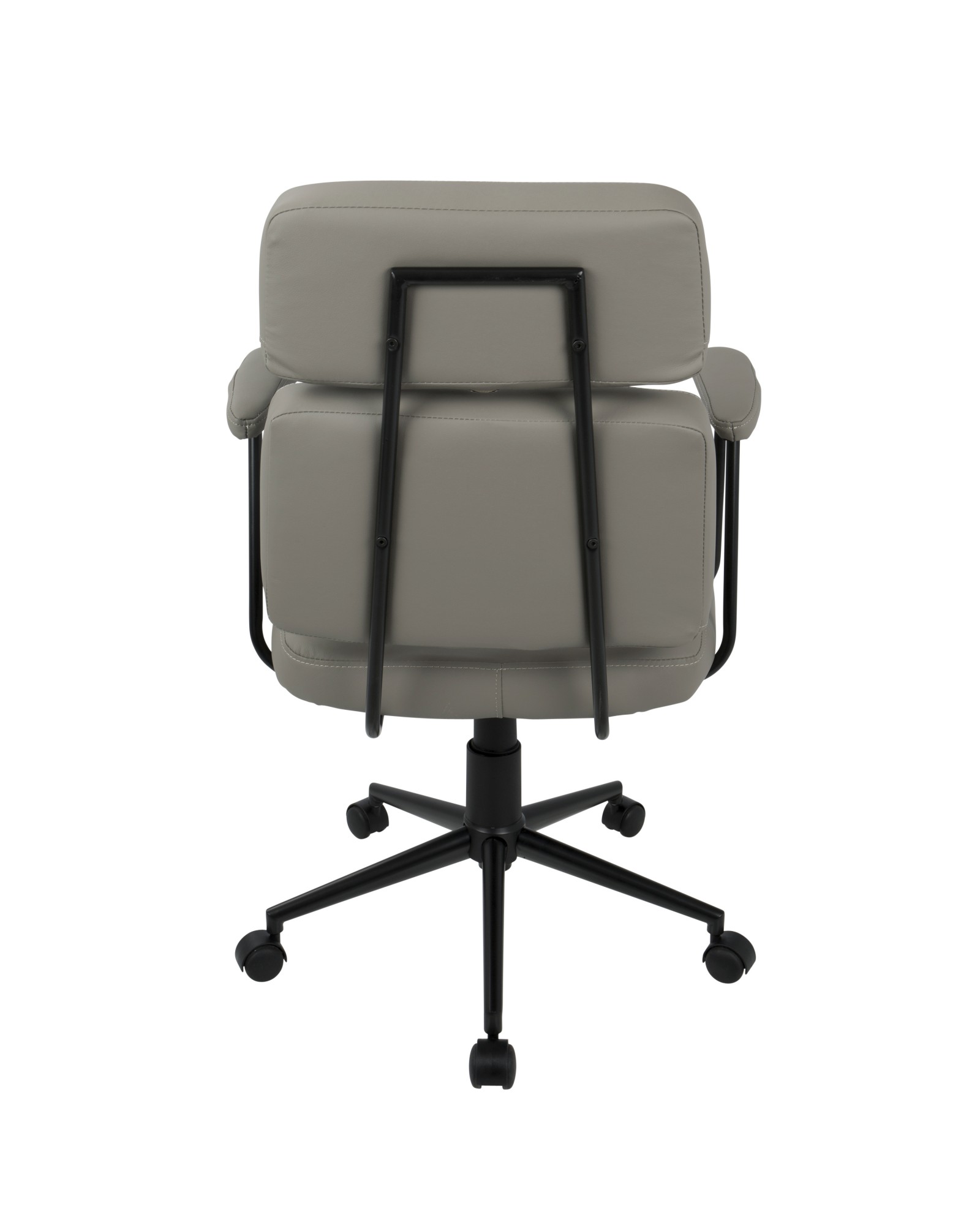 Sigmund Contemporary Adjustable Office Chair in Grey Faux Leather