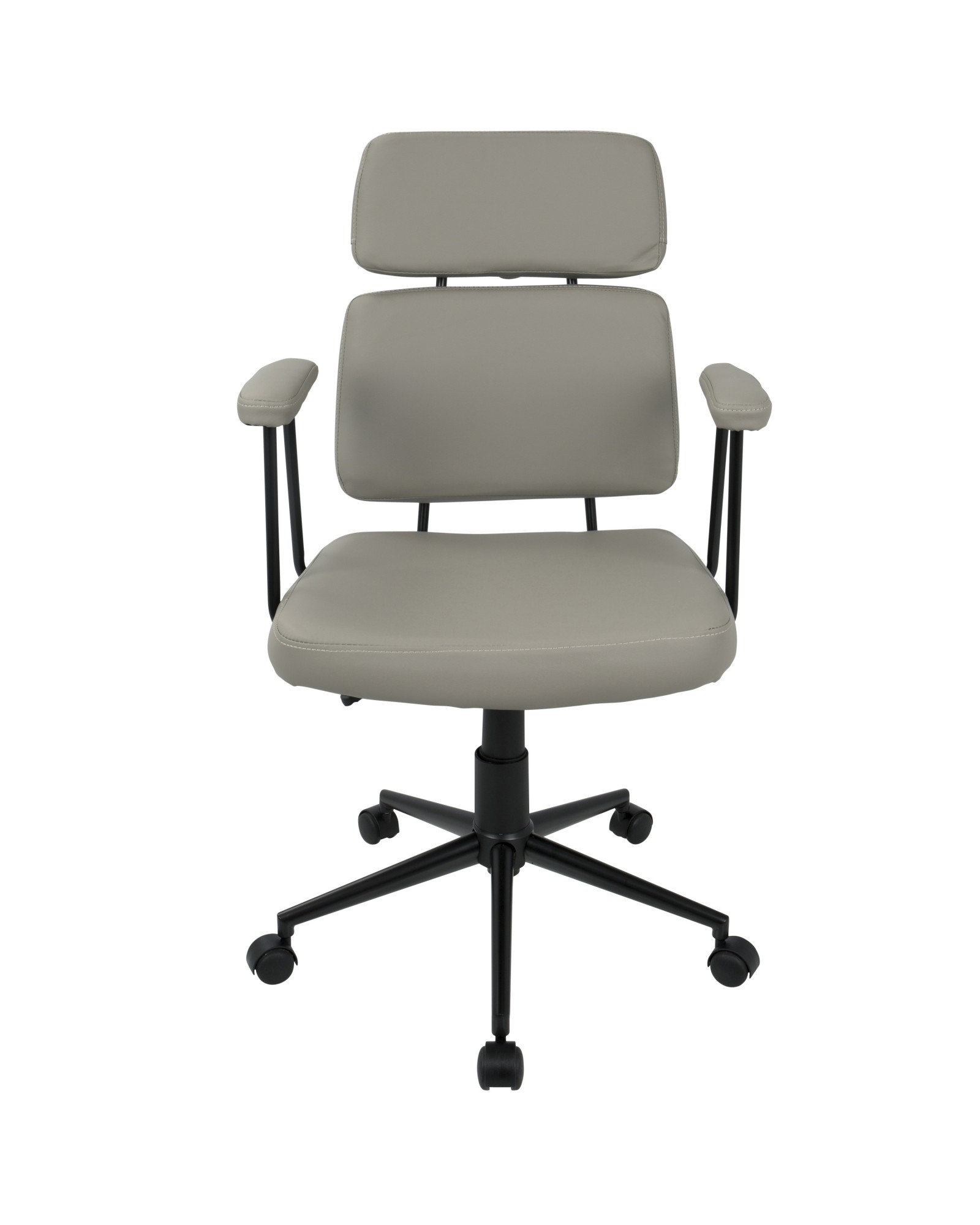 Sigmund Contemporary Adjustable Office Chair in Grey Faux Leather