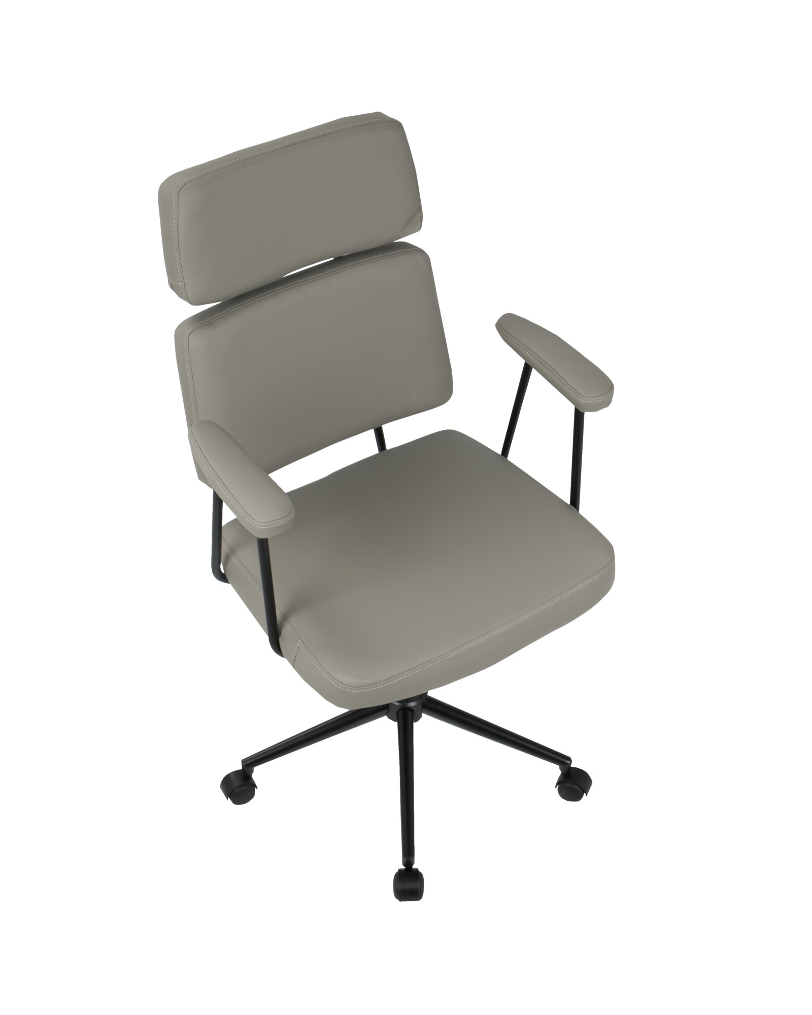 Sigmund Contemporary Adjustable Office Chair in Grey Faux Leather