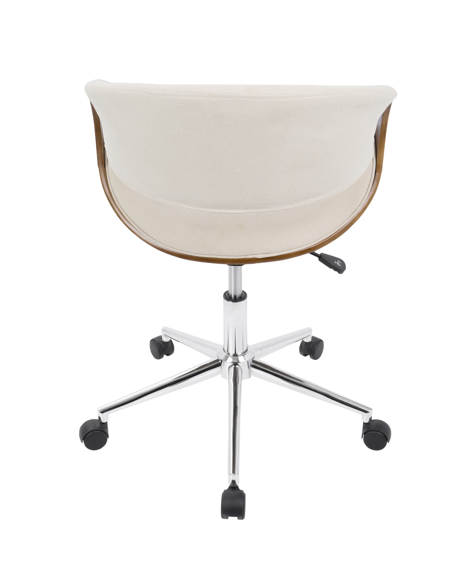 Curvo Mid-Century Modern Office Chair in Walnut and Cream