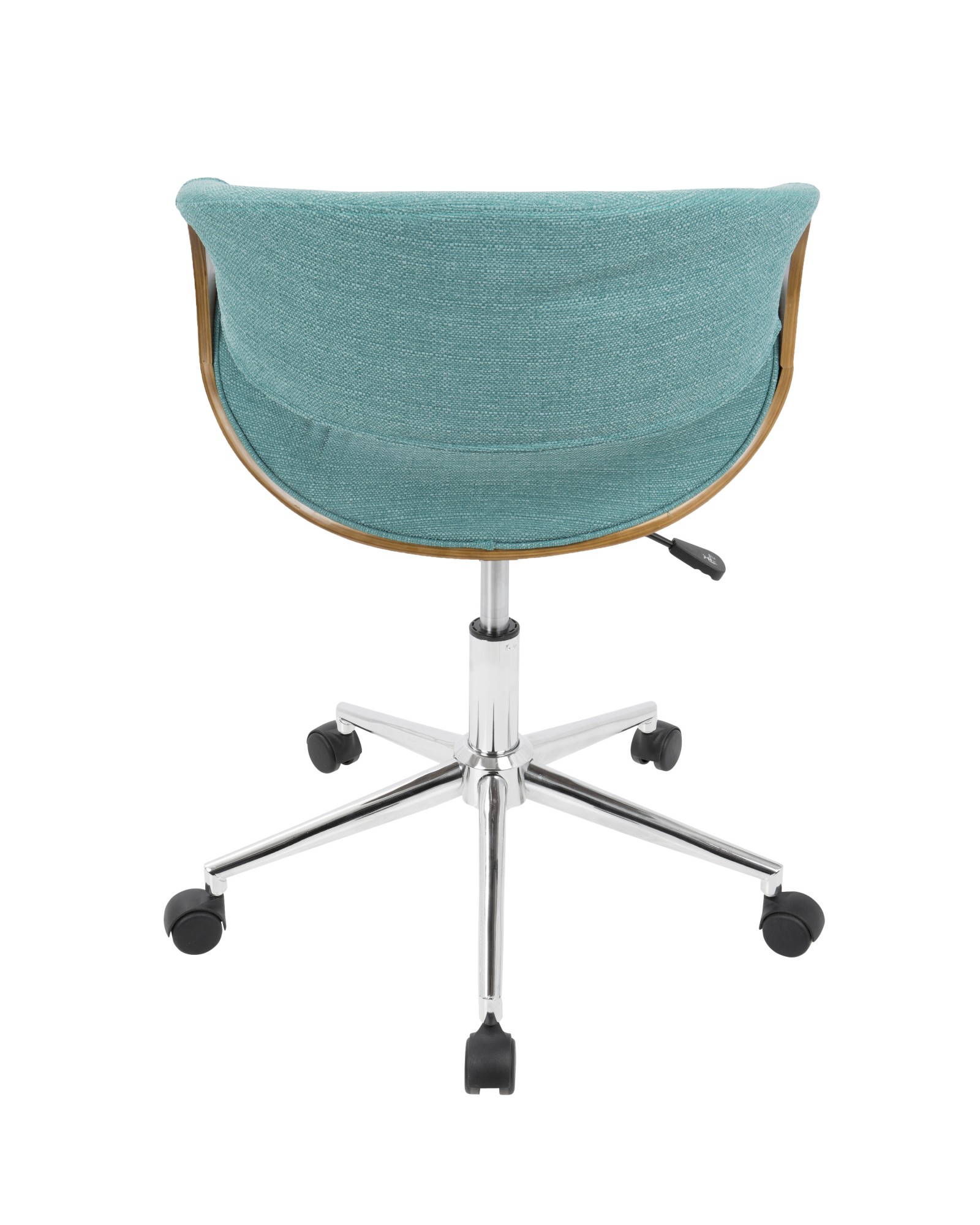 Curvo Mid-Century Modern Office Chair in Walnut and Teal