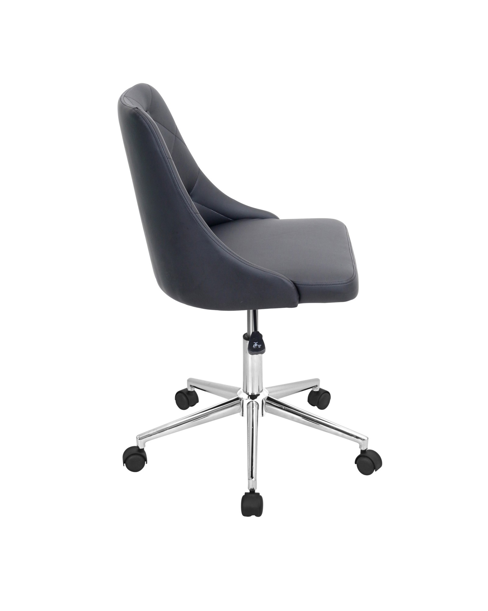 Marche Contemporary Adjustable Office Chair with Swivel in Black Faux Leather