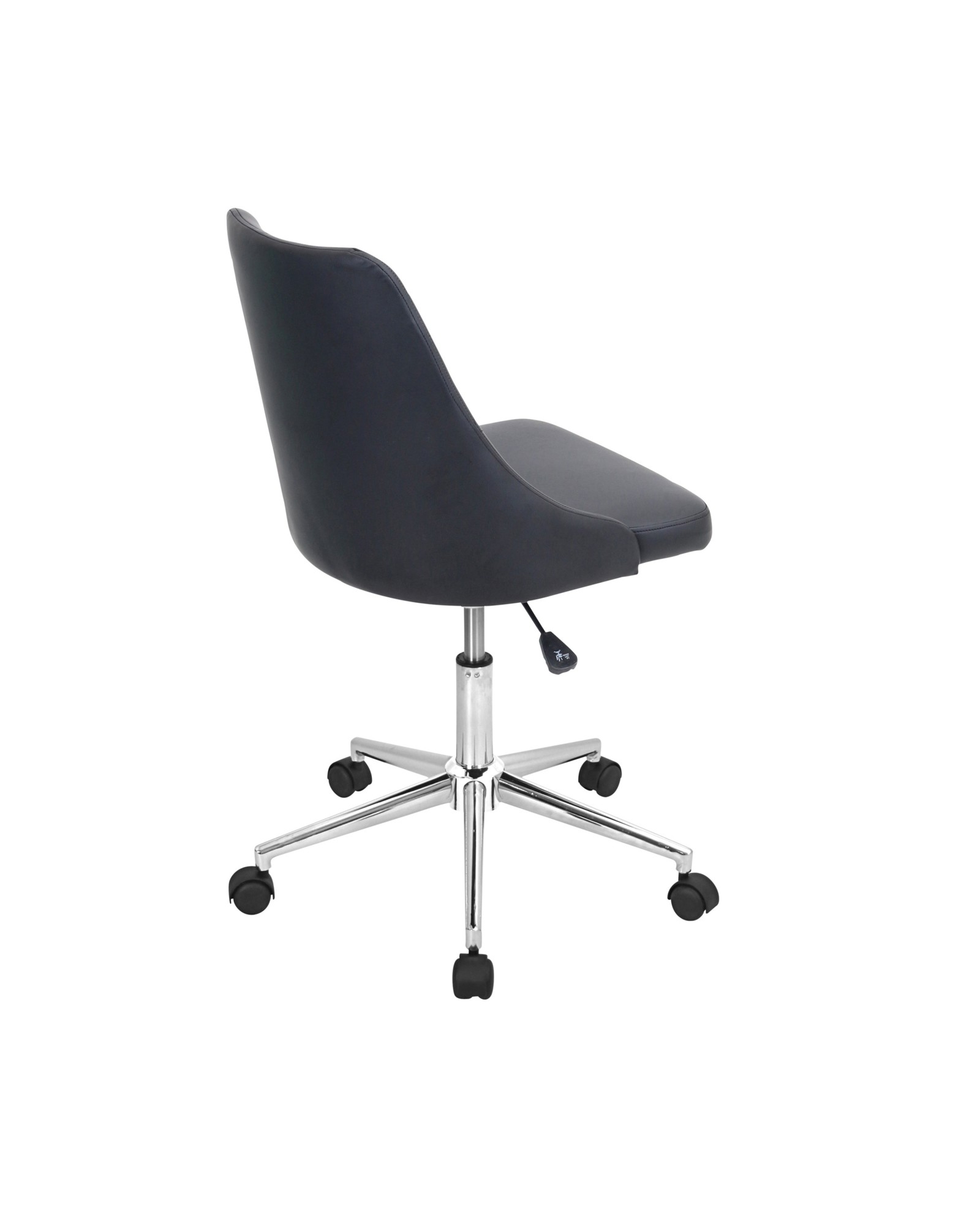 Marche Contemporary Adjustable Office Chair with Swivel in Black Faux Leather