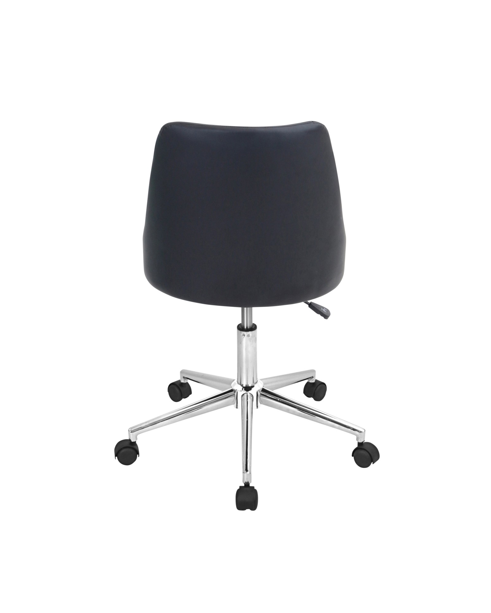 Marche Contemporary Adjustable Office Chair with Swivel in Black Faux Leather