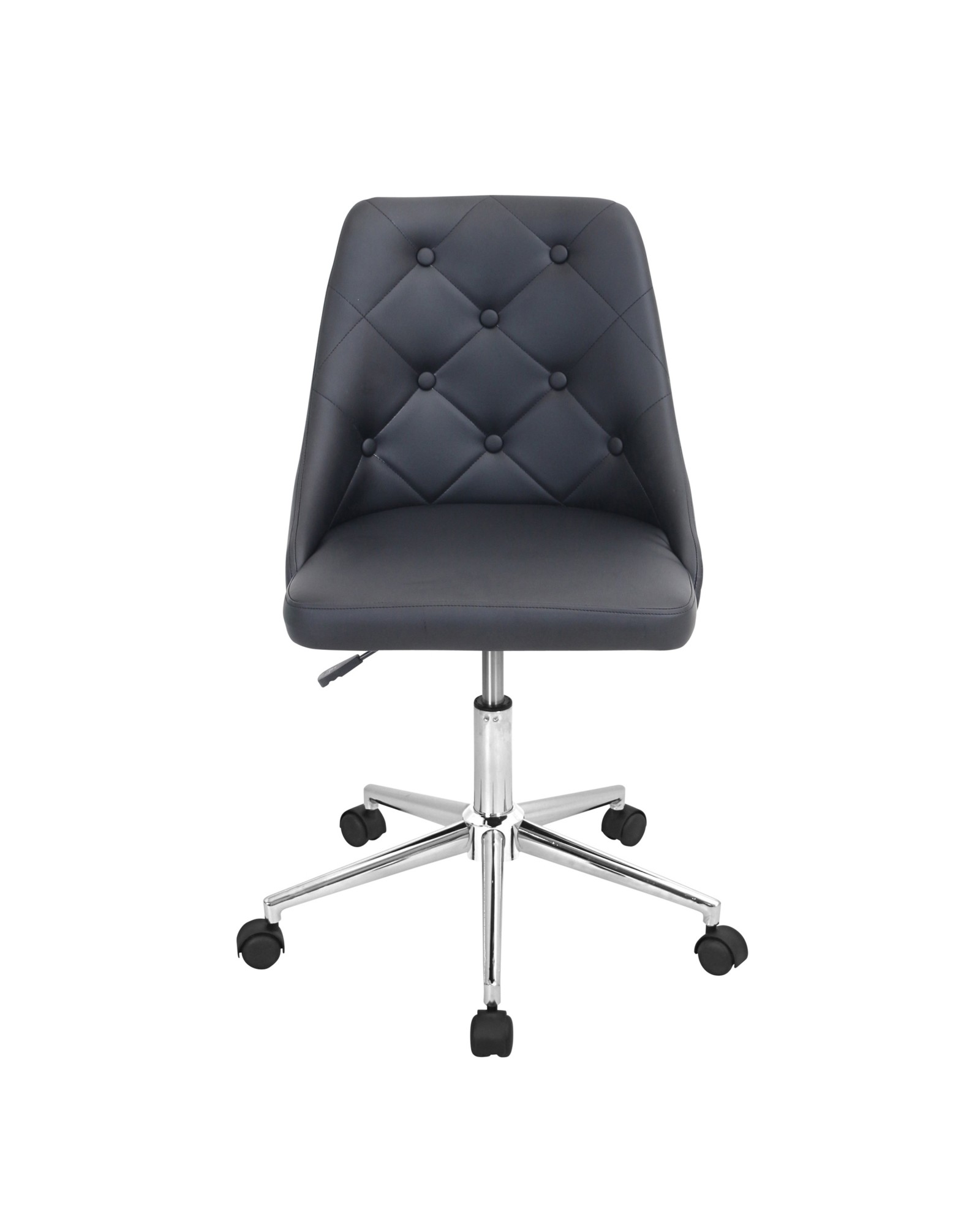 Marche Contemporary Adjustable Office Chair with Swivel in Black Faux Leather