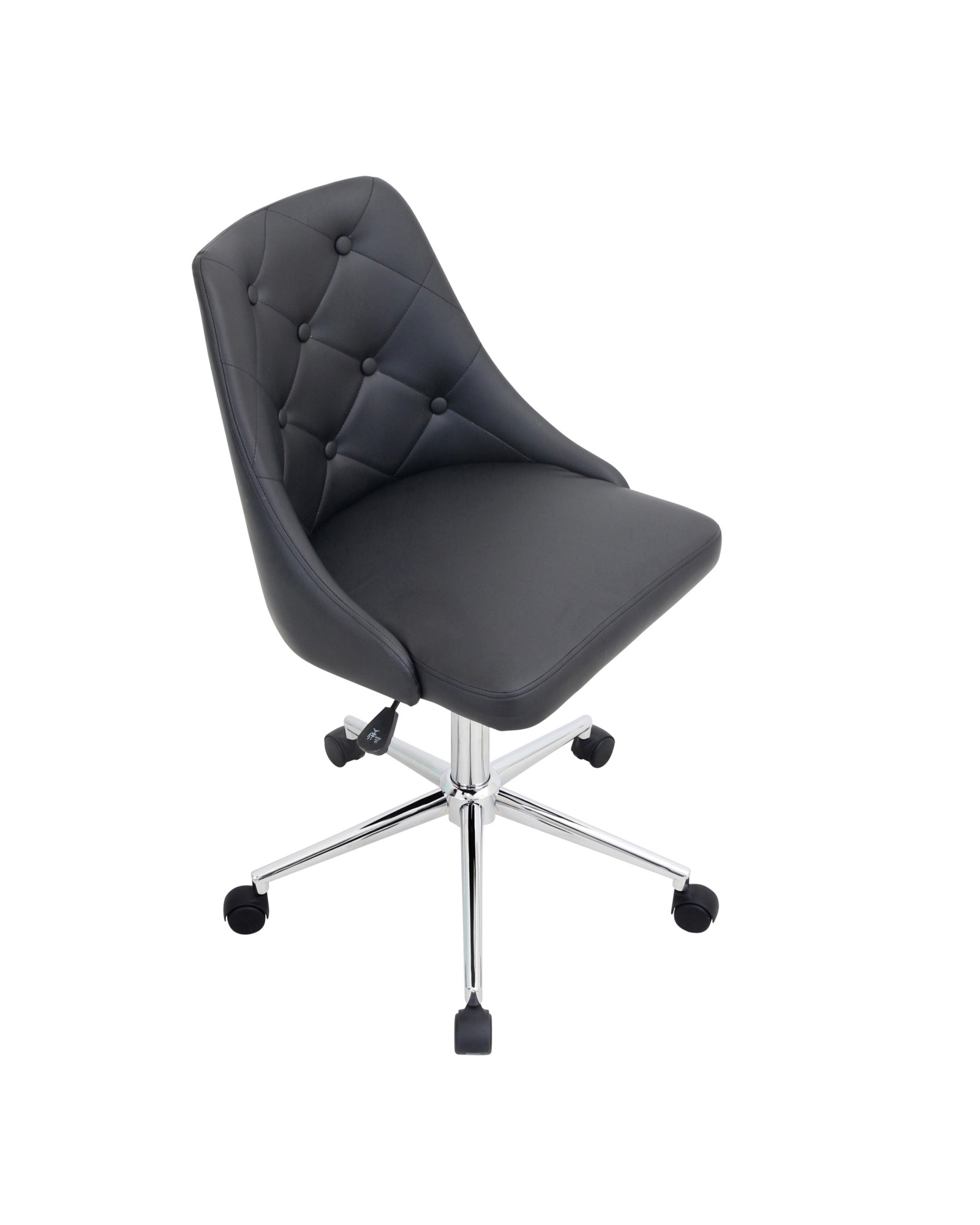 Marche Contemporary Adjustable Office Chair with Swivel in Black Faux Leather