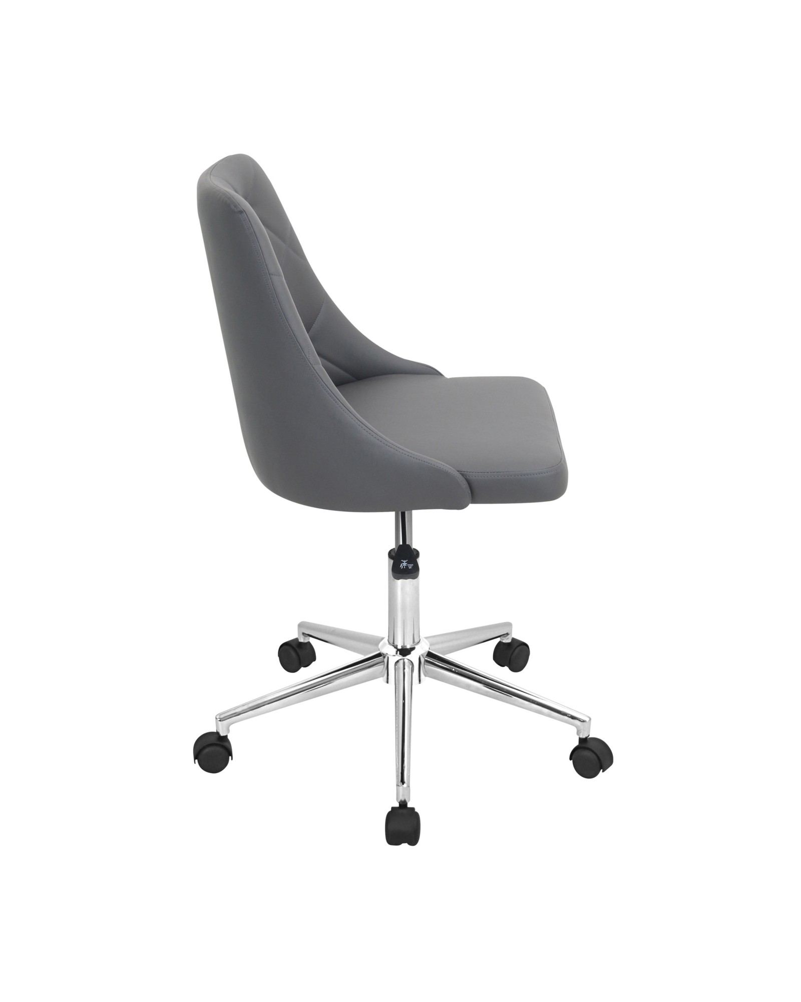 Marche Contemporary Adjustable Office Chair with Swivel in Grey Faux Leather