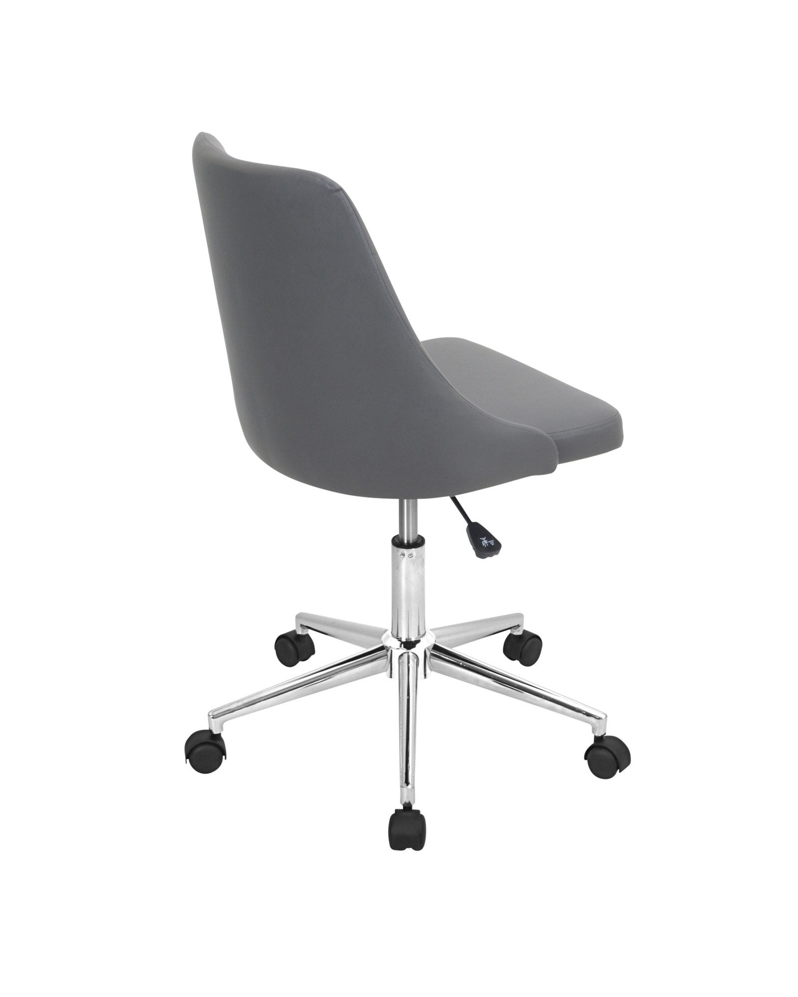 Marche Contemporary Adjustable Office Chair with Swivel in Grey Faux Leather