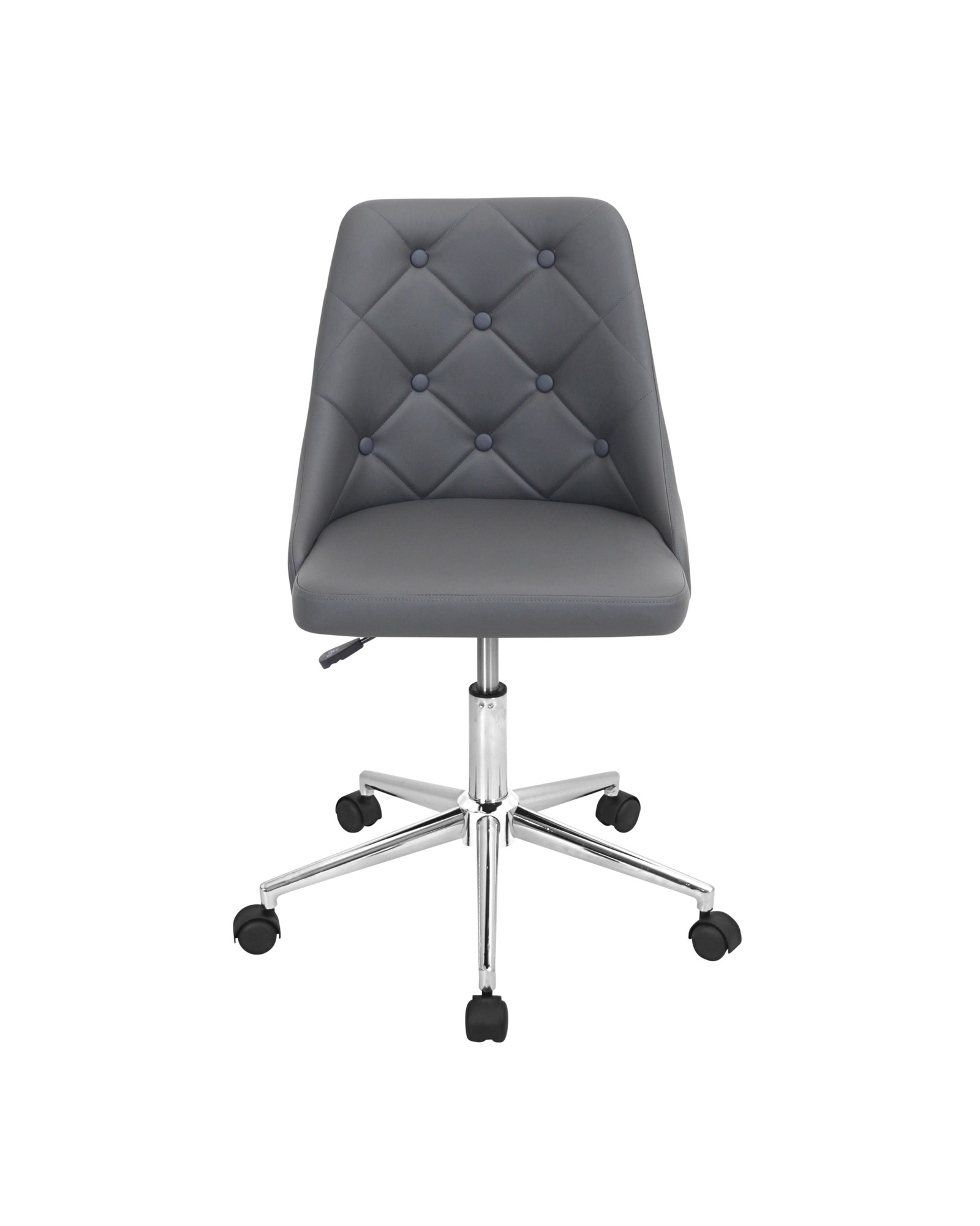 Marche Contemporary Adjustable Office Chair with Swivel in Grey Faux Leather