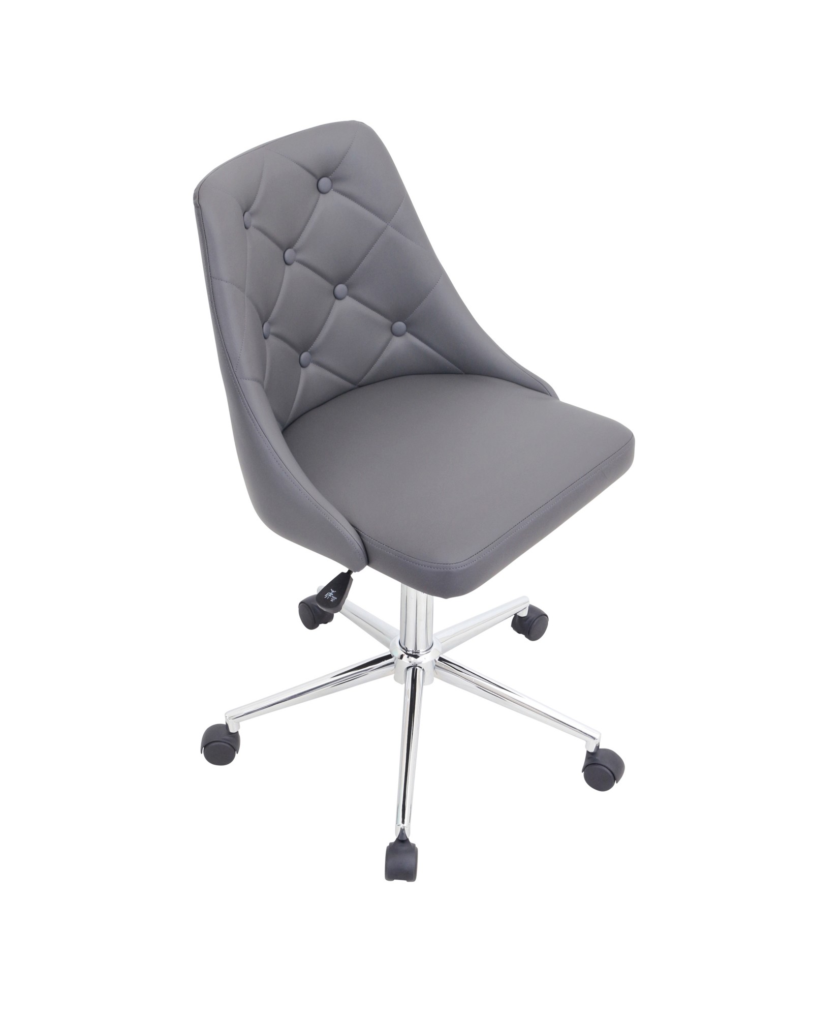 Marche Contemporary Adjustable Office Chair with Swivel in Grey Faux Leather